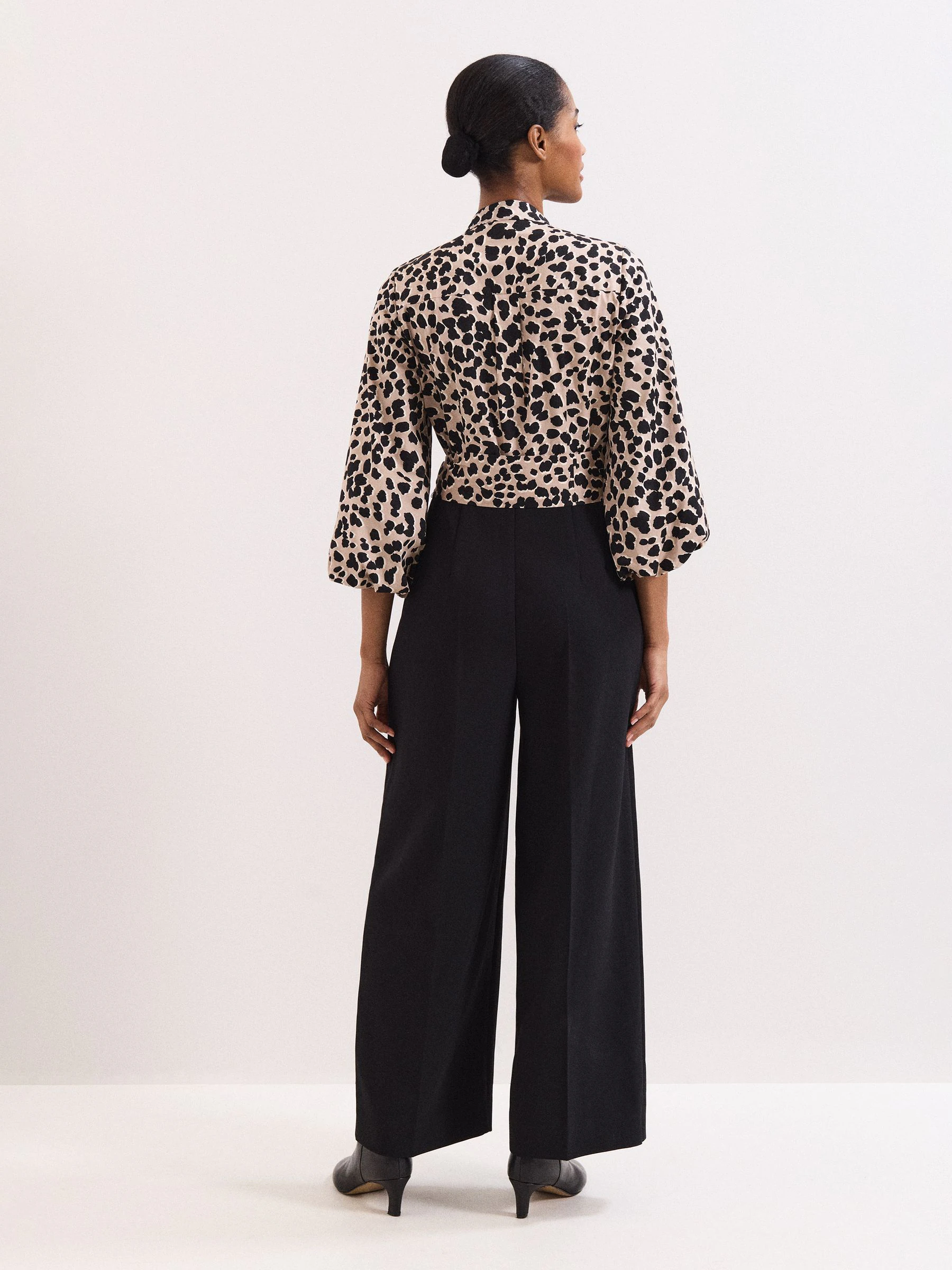 Phase Eight Black Leopard Jumpsuit