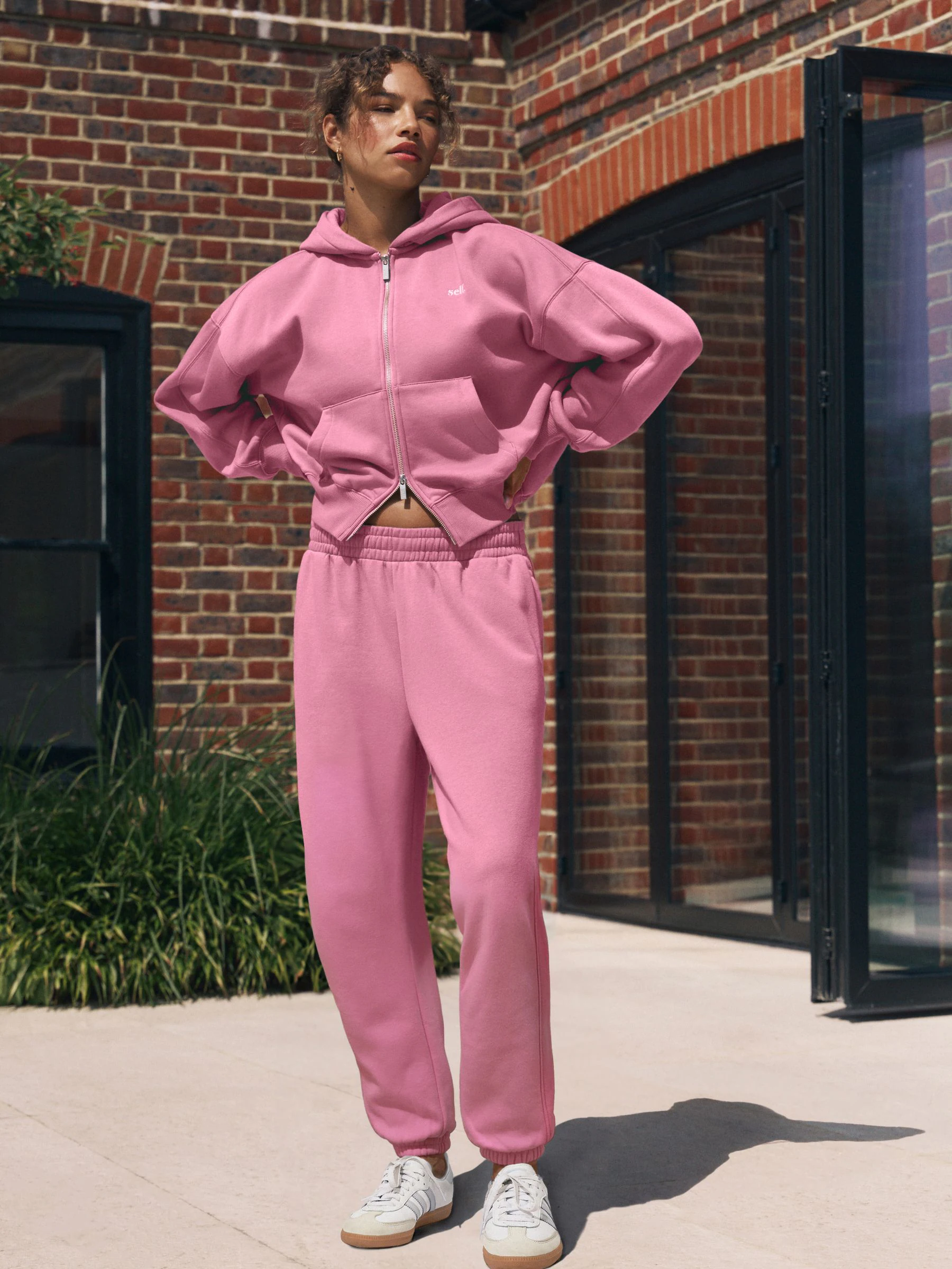 self. Bright Pink Hooded Zip Through Jacket