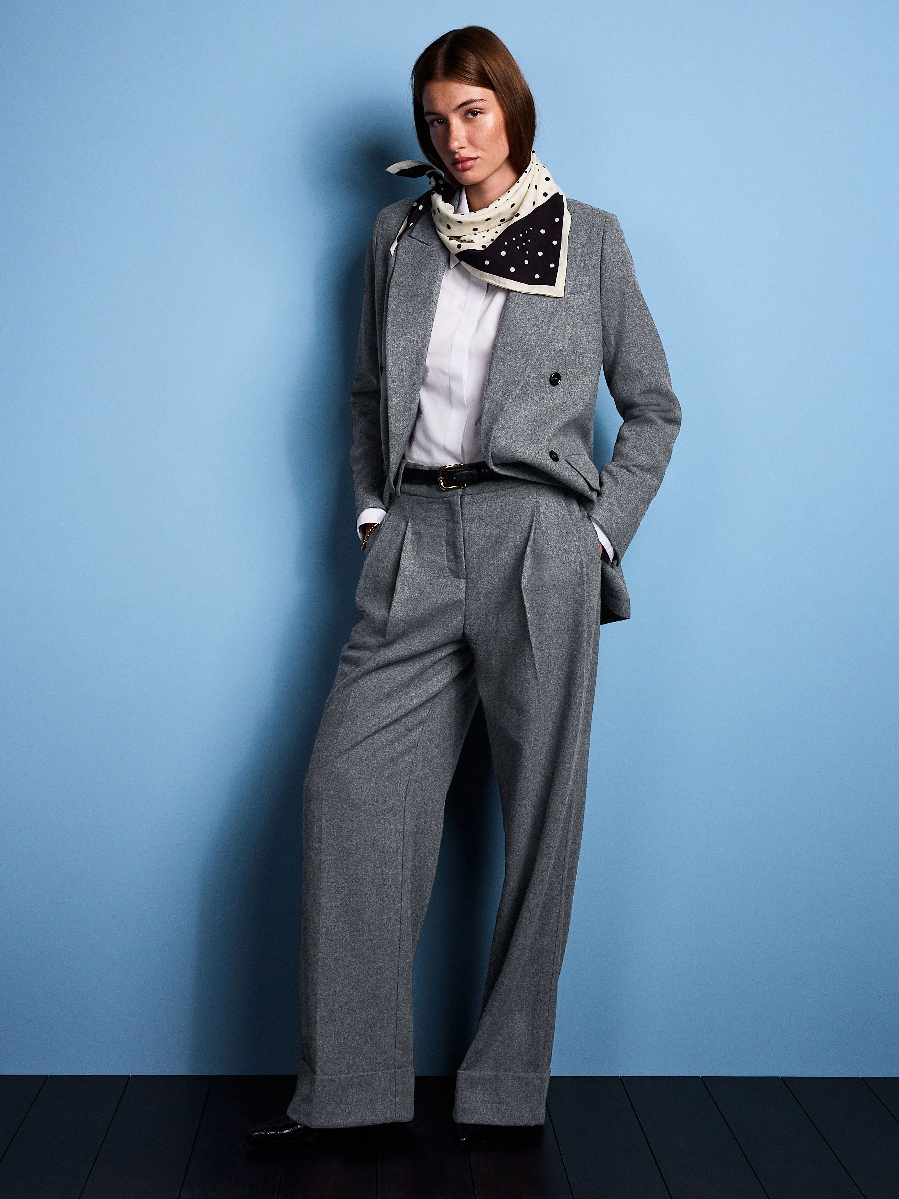 Grey Tabitha Simmons X Next Wool Blend Wide Leg Trousers