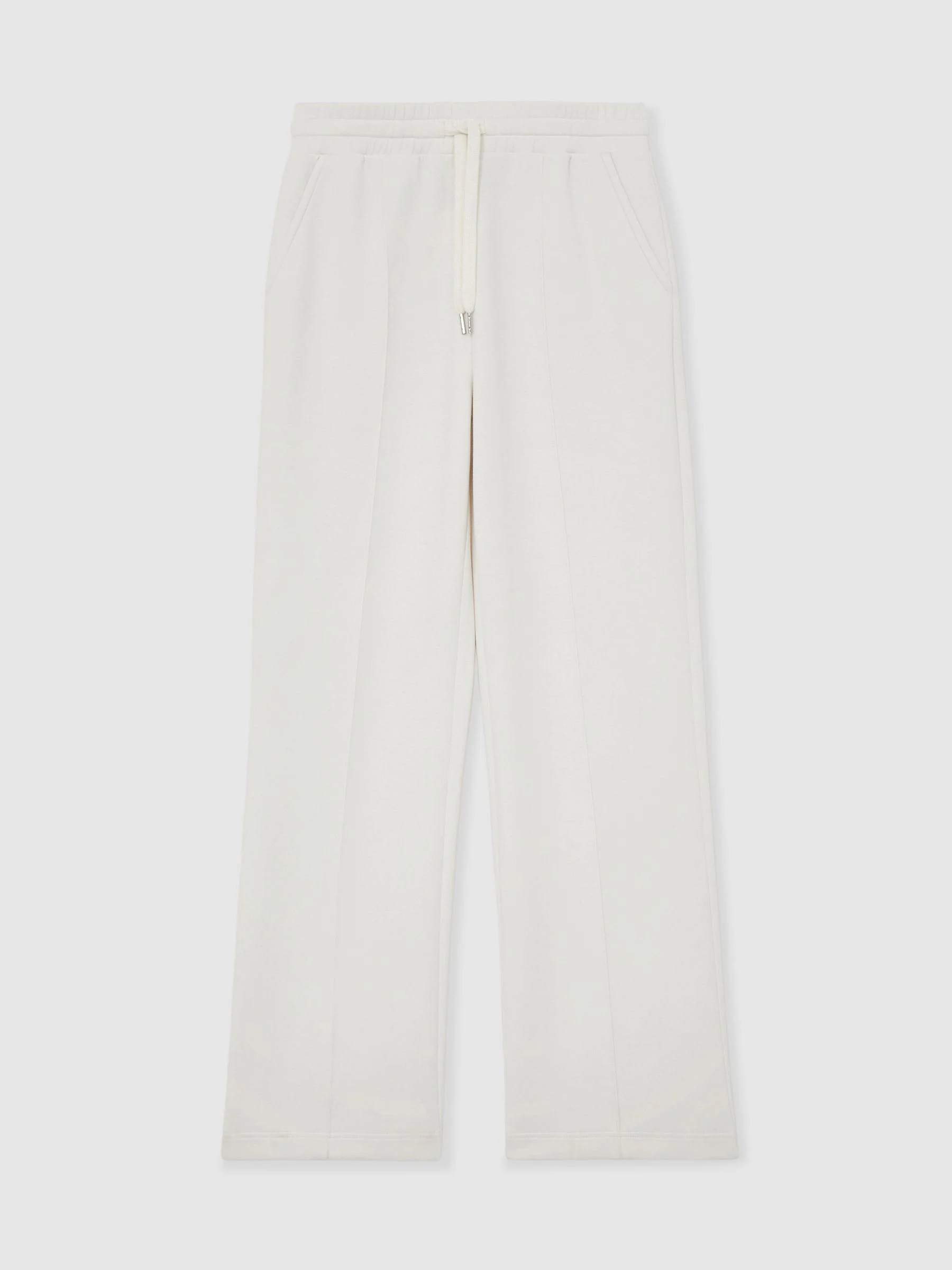 Reiss Ivory Jemma Premium Interlock Wide-Leg Joggers