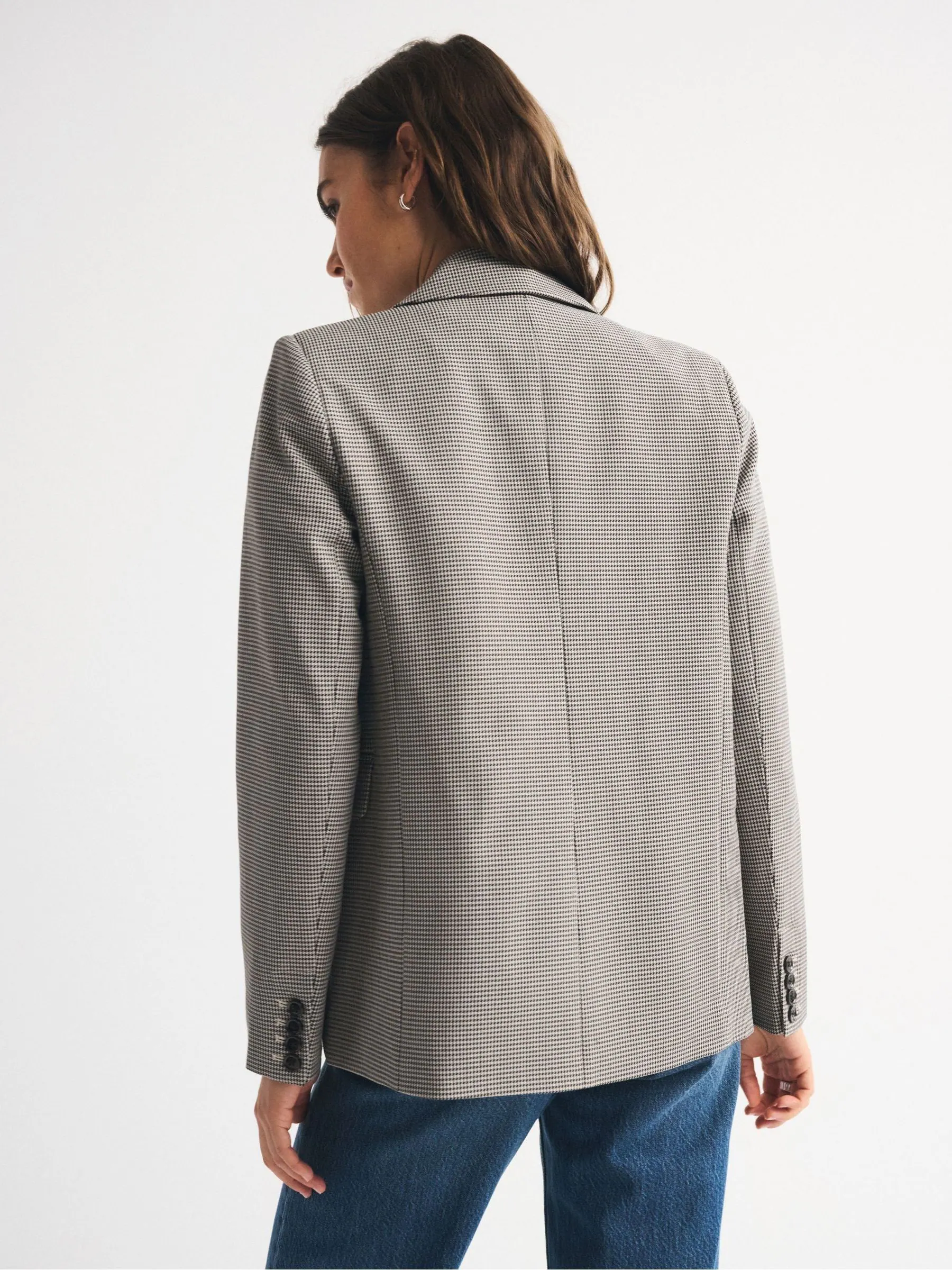 Abercrombie & Fitch Brown Plaid Structured Suit Blazer