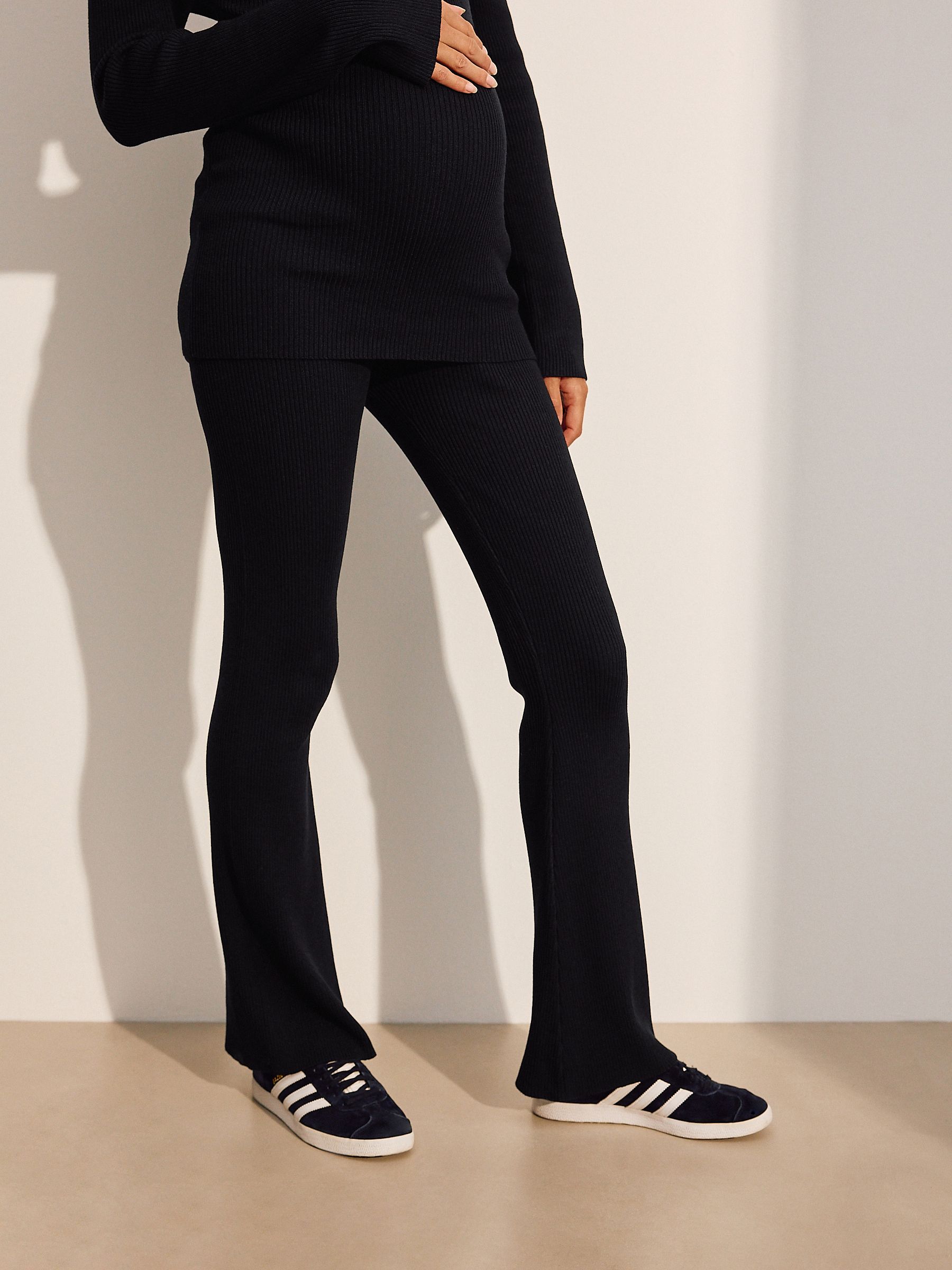 Black Maternity Knitted Trousers