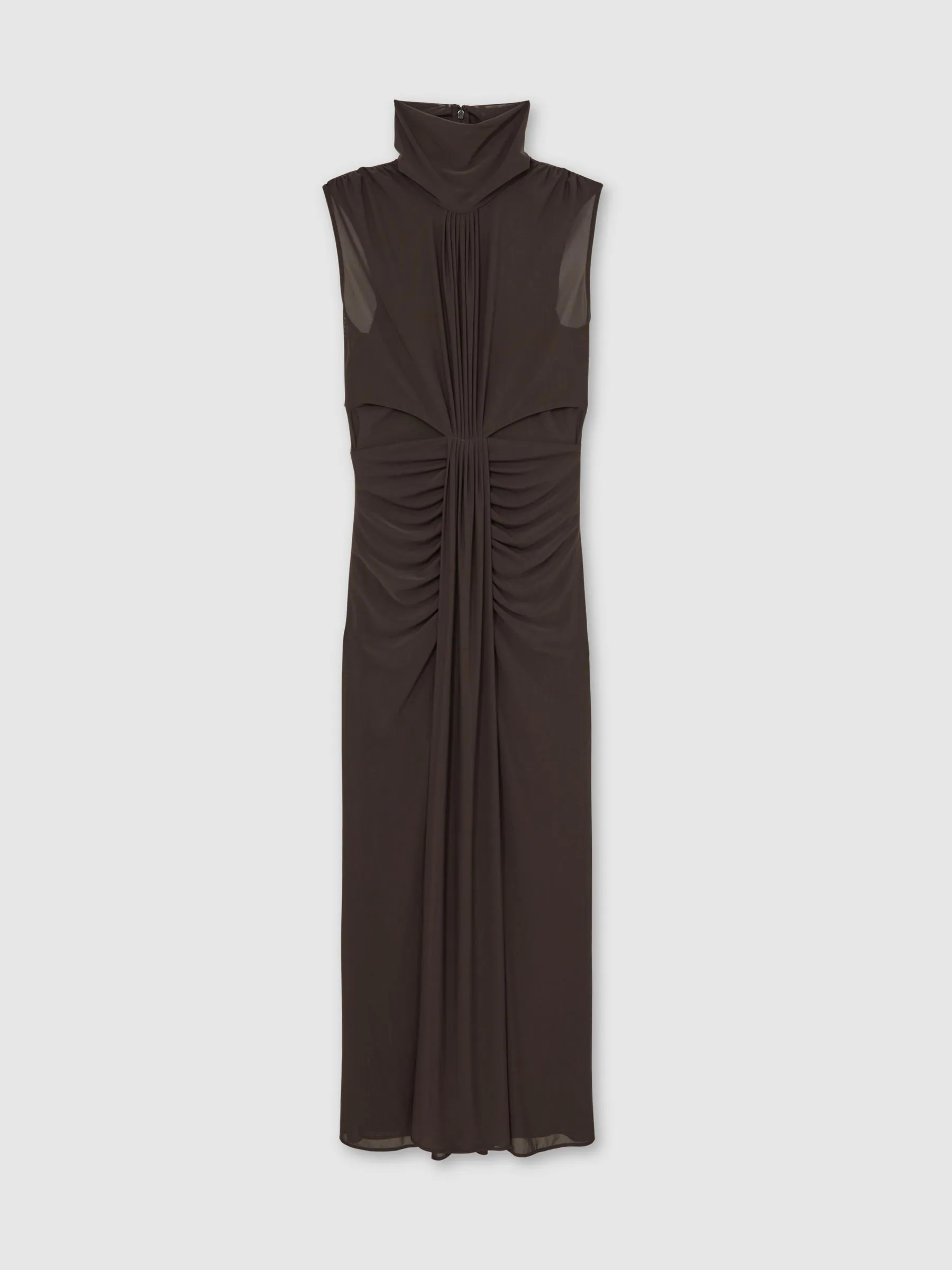 Reiss Grape Daniella Petite Ruched Sleeveless Maxi Dress