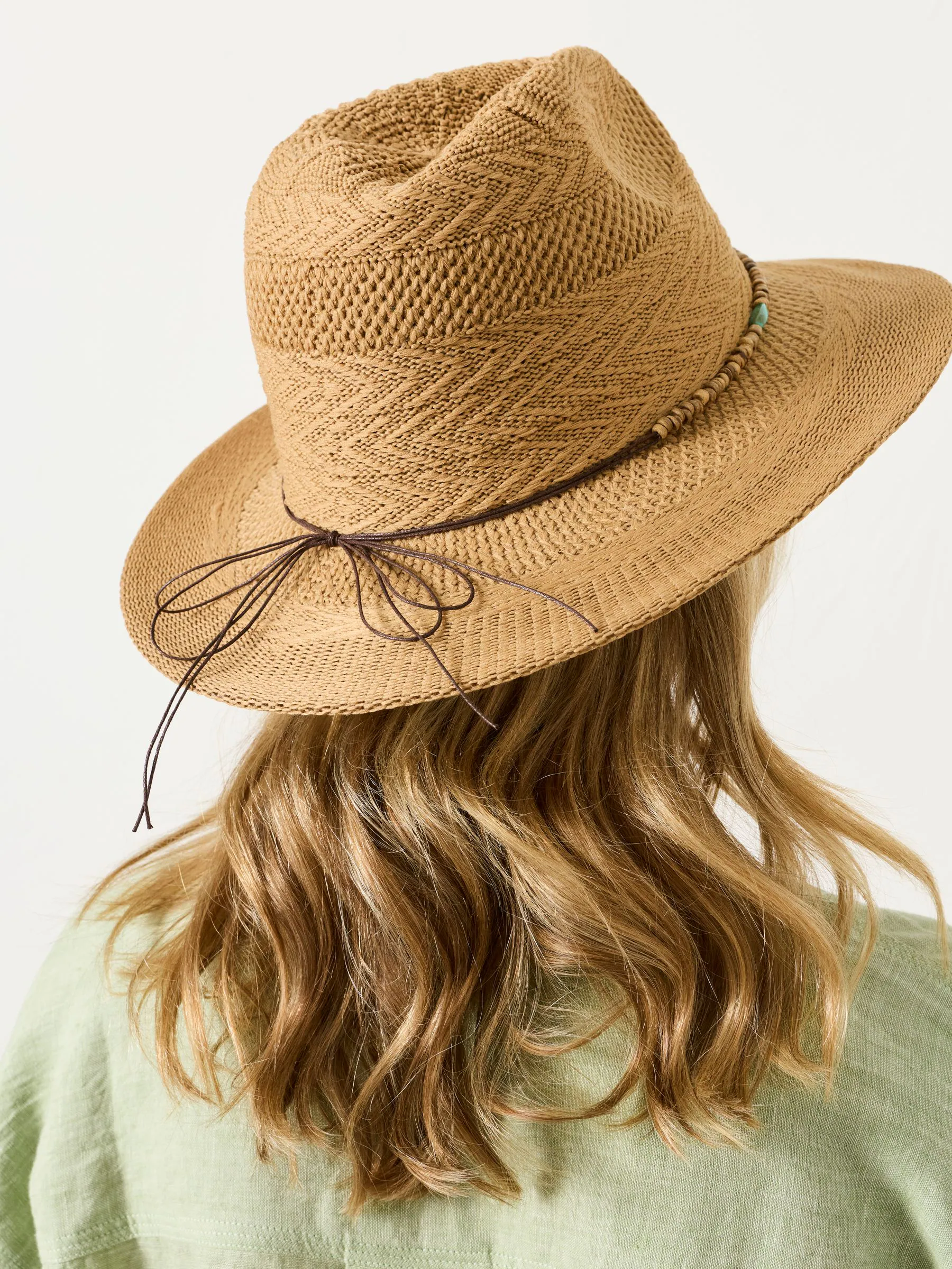FatFace Natural Beaded Trim Fedora