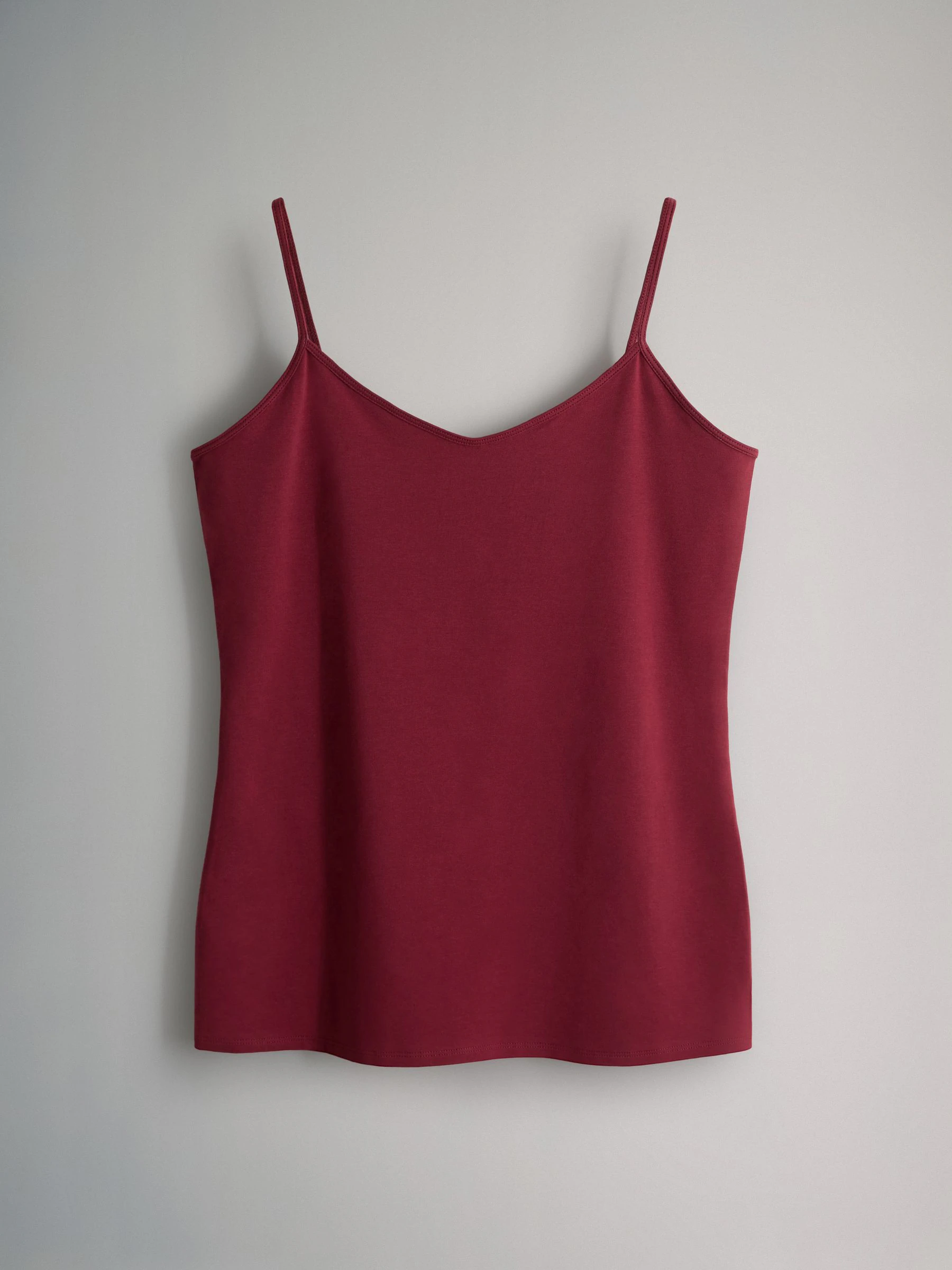 The Set 5 Pack Thin Strap Vest Tops Navy/Red/White/Blue/Stripe