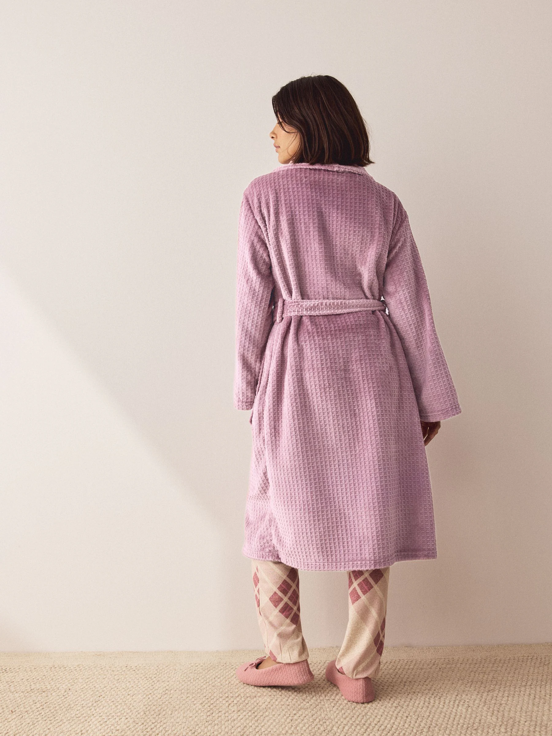 Rose Pink Waffle Cosy Robe