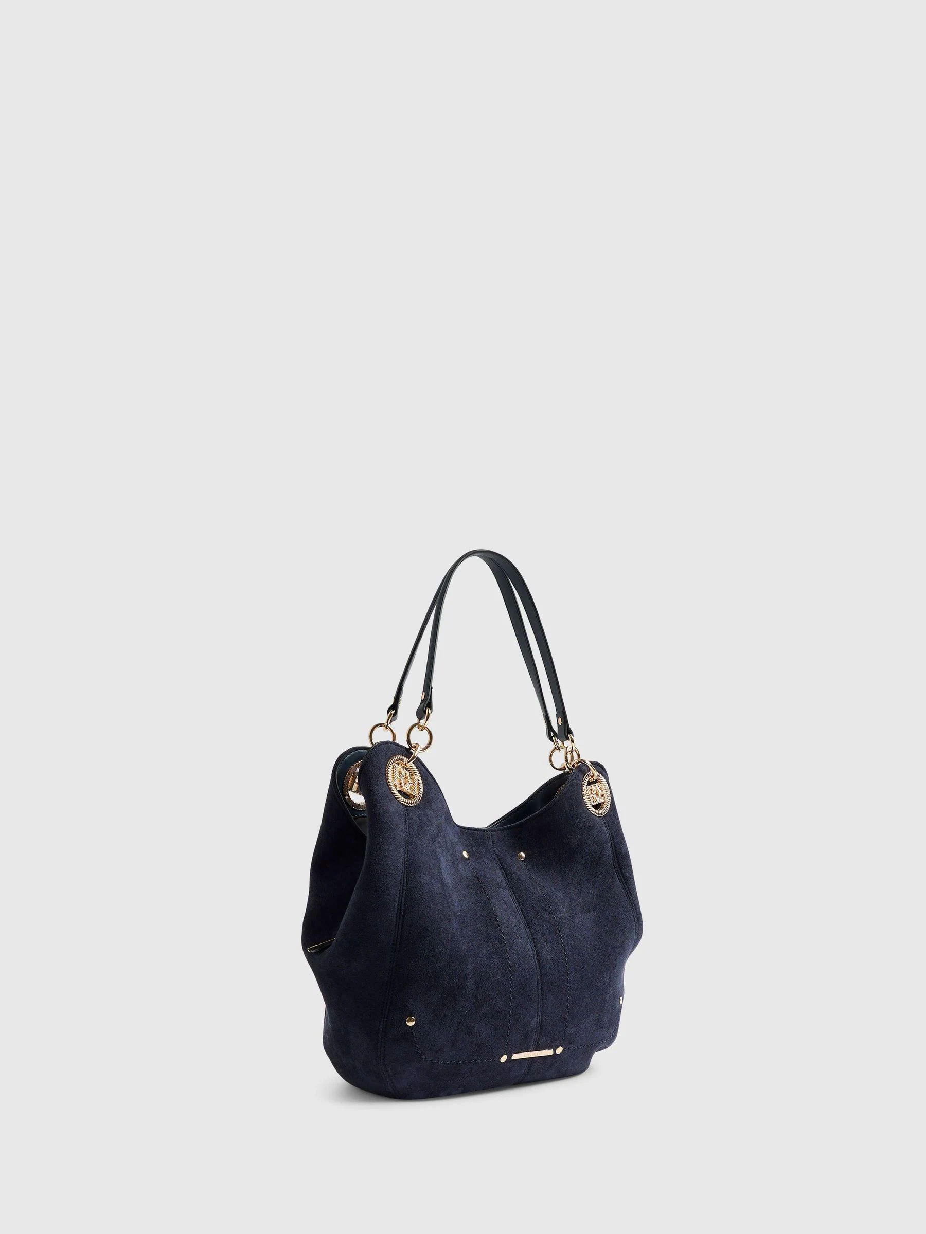 River Island Blue Suedette Eyelet Slouch Bag