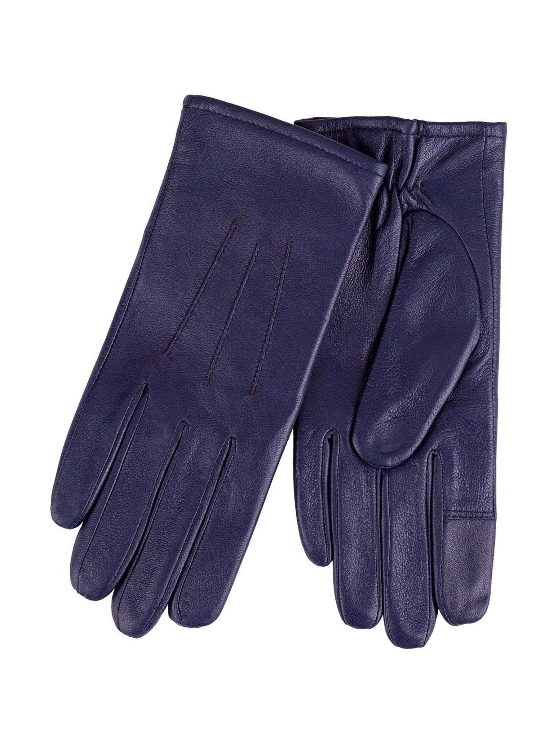 Totes Navy 3 Point Smartouch Winter Leather Gloves
