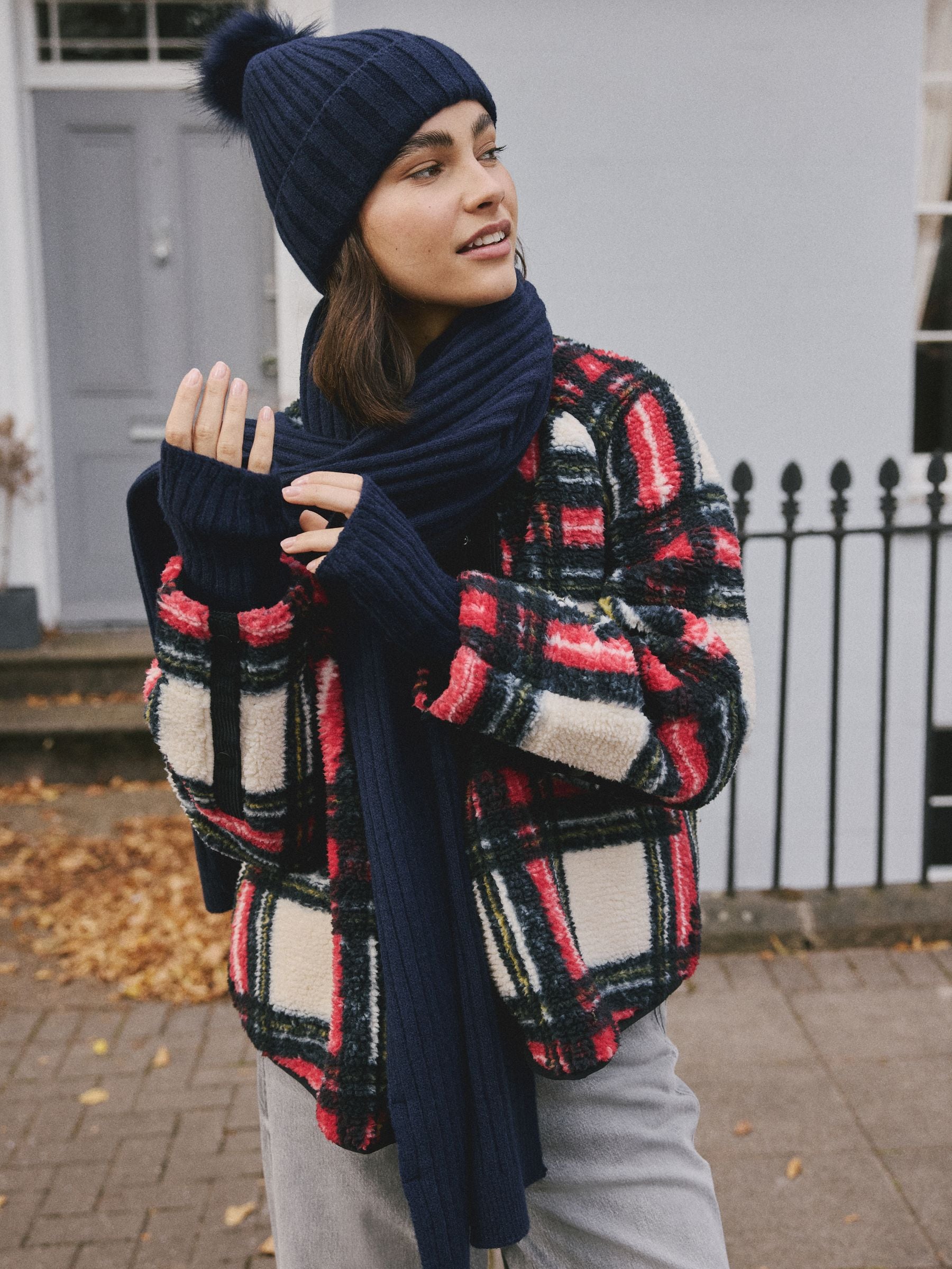 Navy Ribbed Handwarmer Gloves 1 Pack