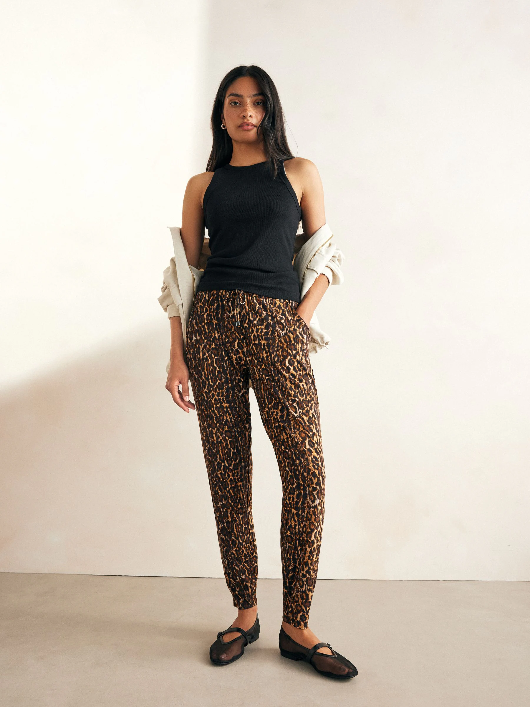 Animal Print Jersey Joggers