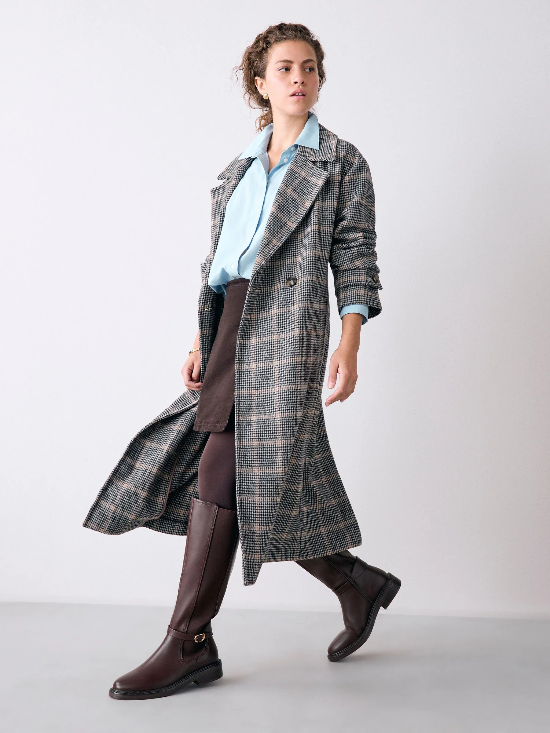 Chocolate Brown Standard/Wide Fit Forever Comfort® Buckle Detail Riding Boots