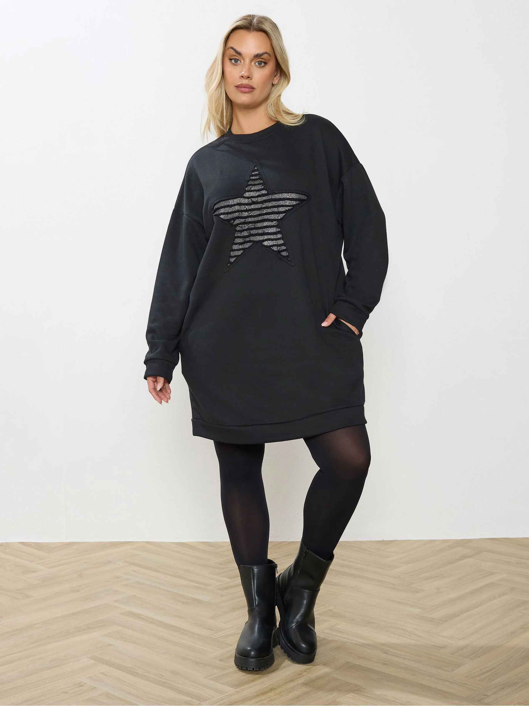 Yours Curve Black Sweatshirt Dress