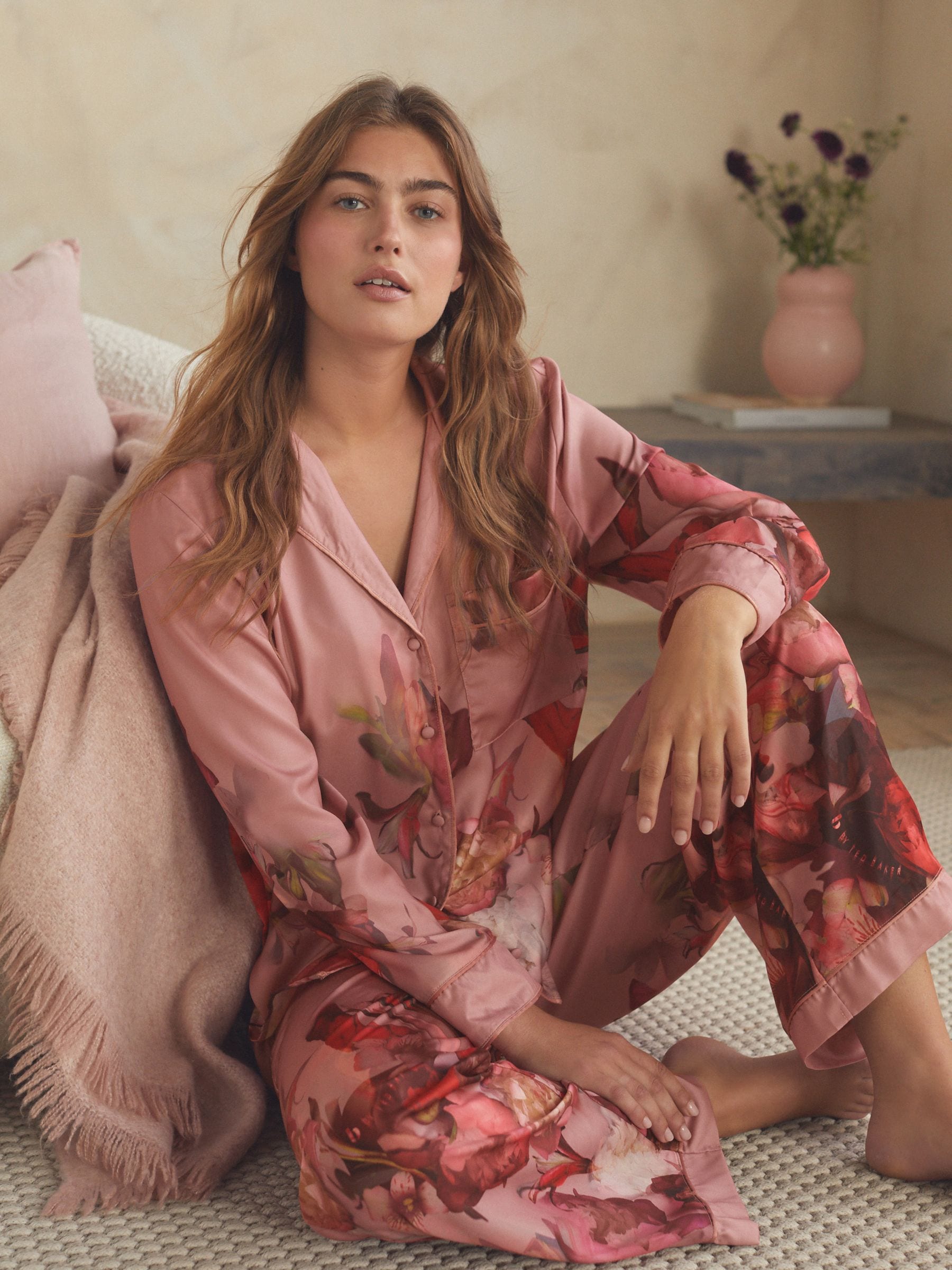 B By Ted Baker Satin Button Through Pyjamas