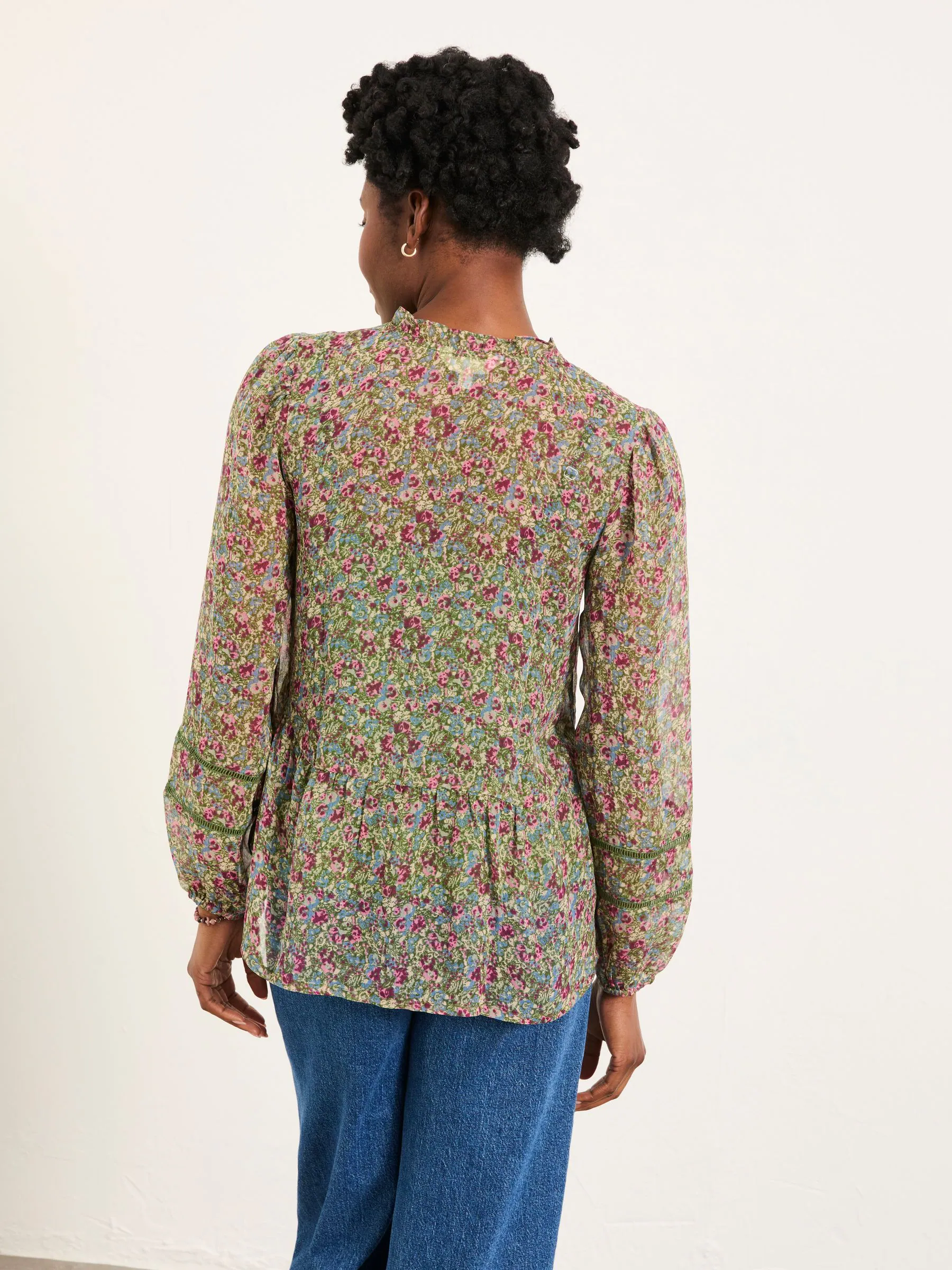 FatFace Mel Green Ditsy Garden Blouse