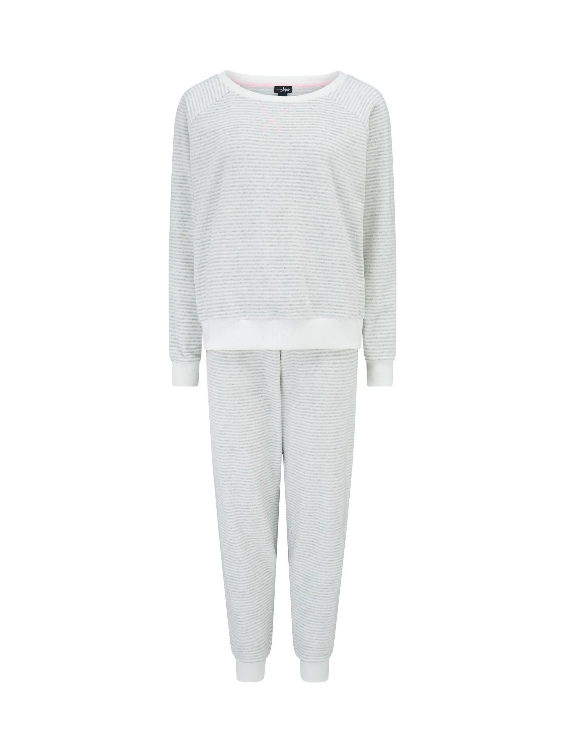 Pour Moi Grey Cosy Fleece Sweatshirt and Jogger Pyjamas Set