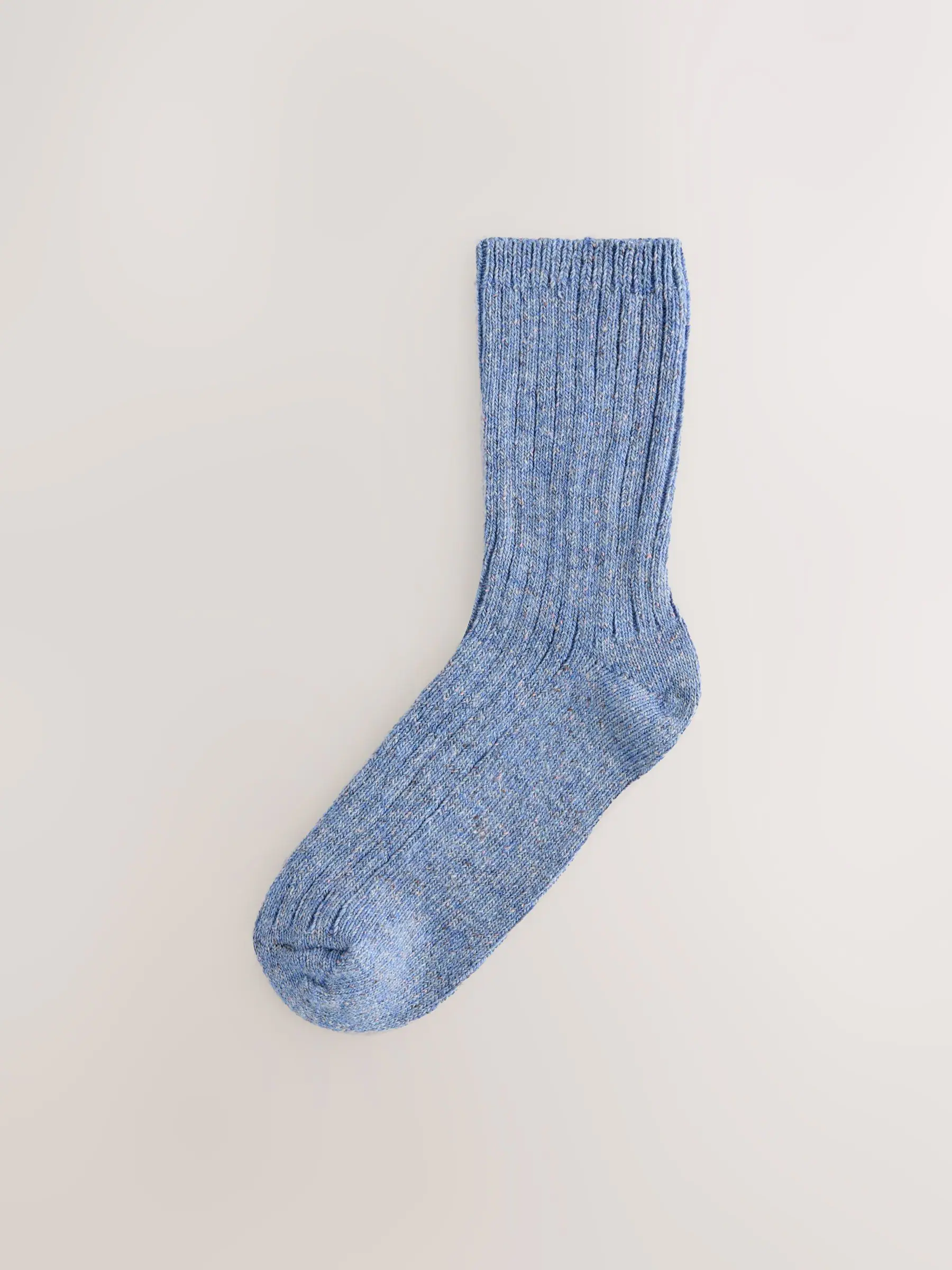 Tonal Blue Thermal Wool Blend Ankle Socks 3 Pack With Silk