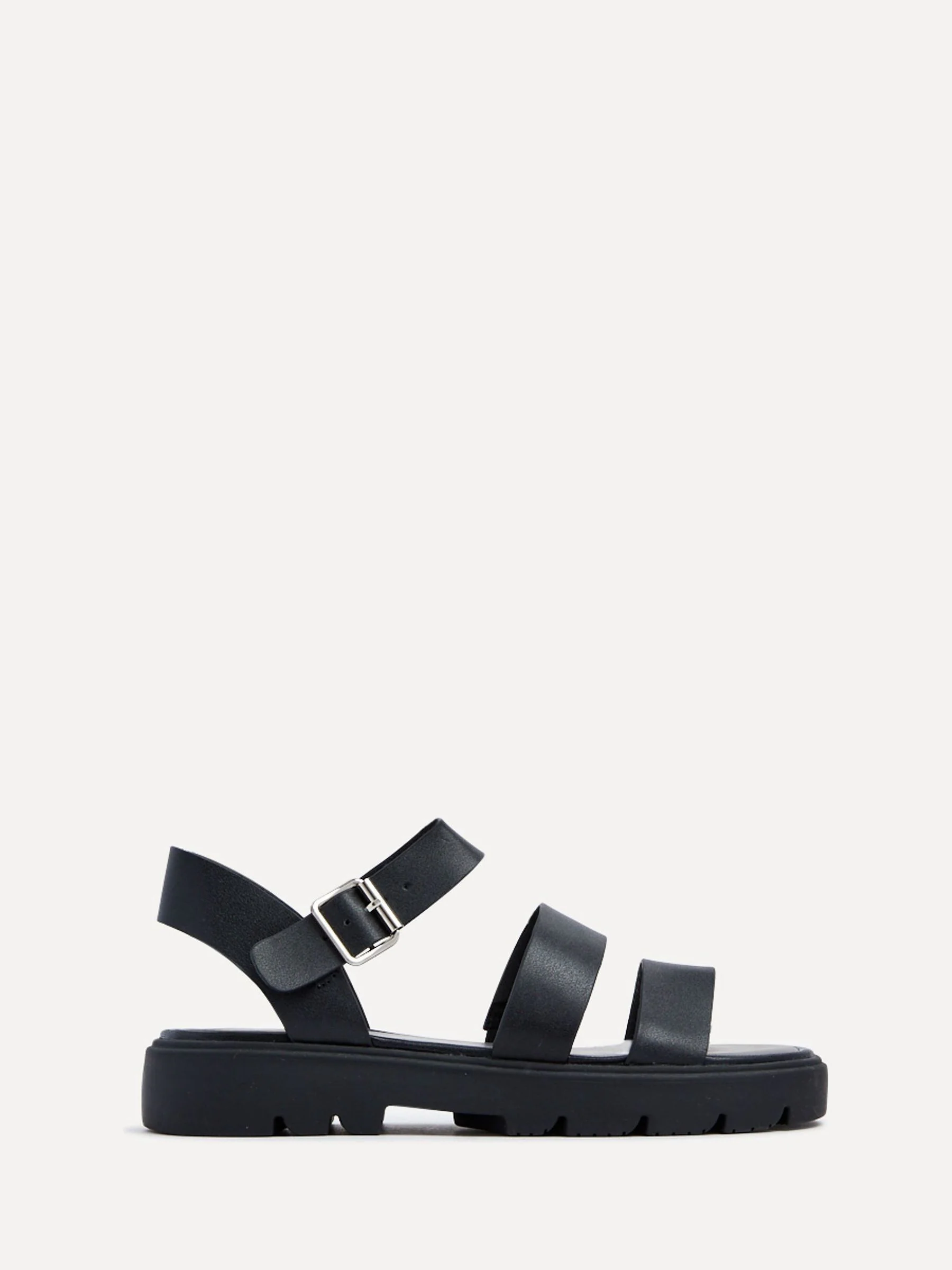 Linzi Black Ramona Two Strap Flatform Sandals