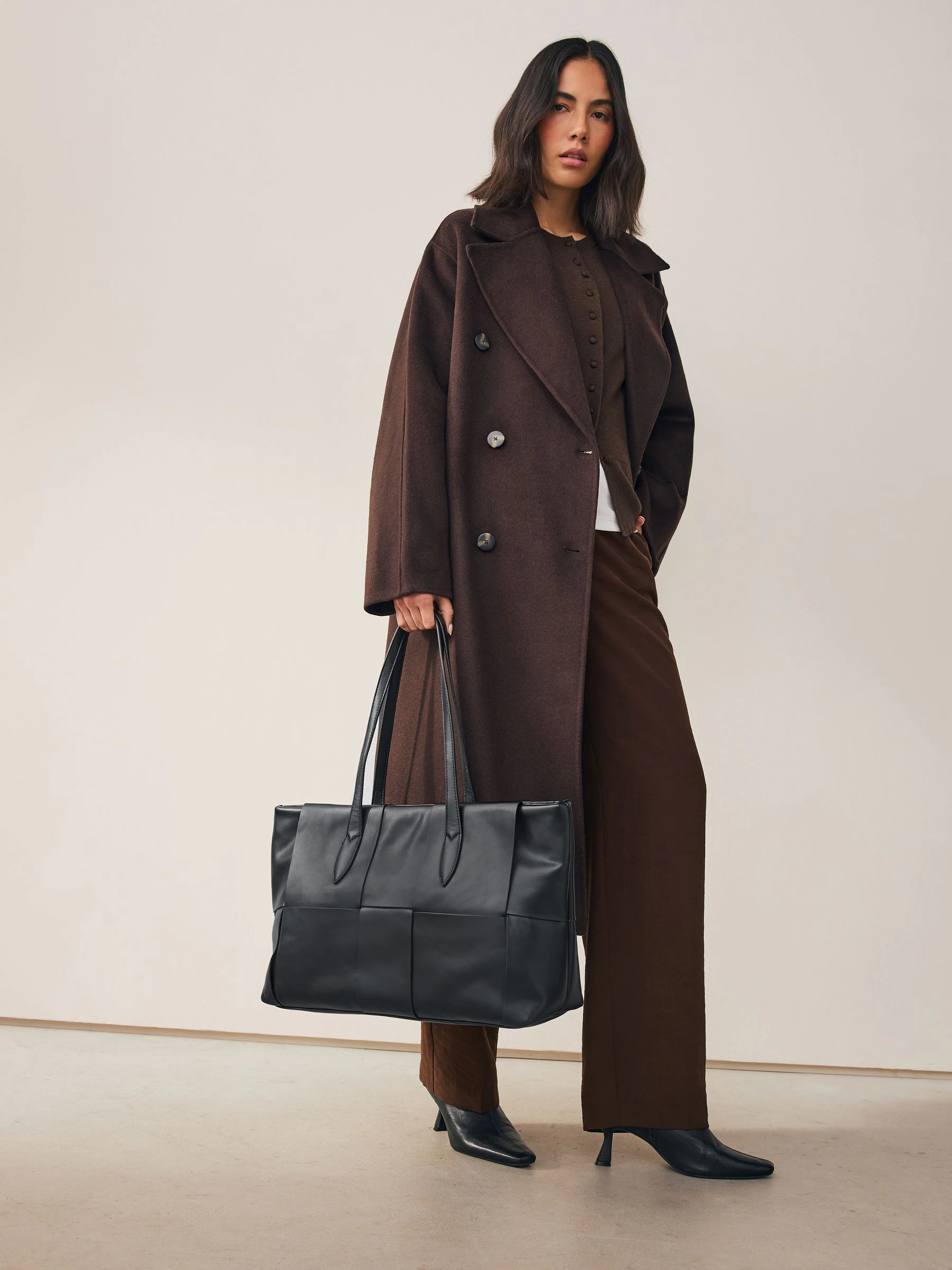 Black Weave Shoulder Bag