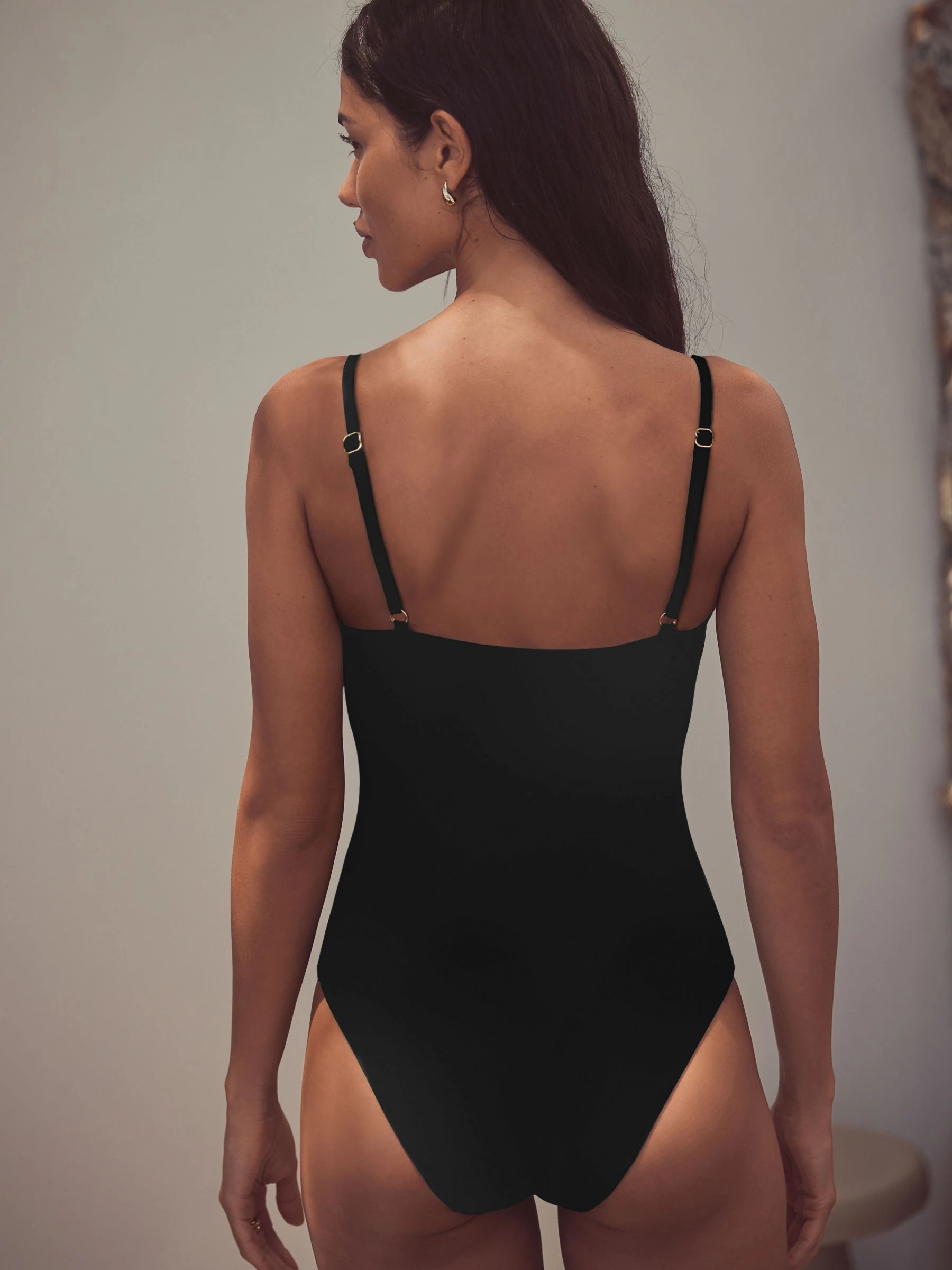 Black Plunge Tummy Control Swimsuit