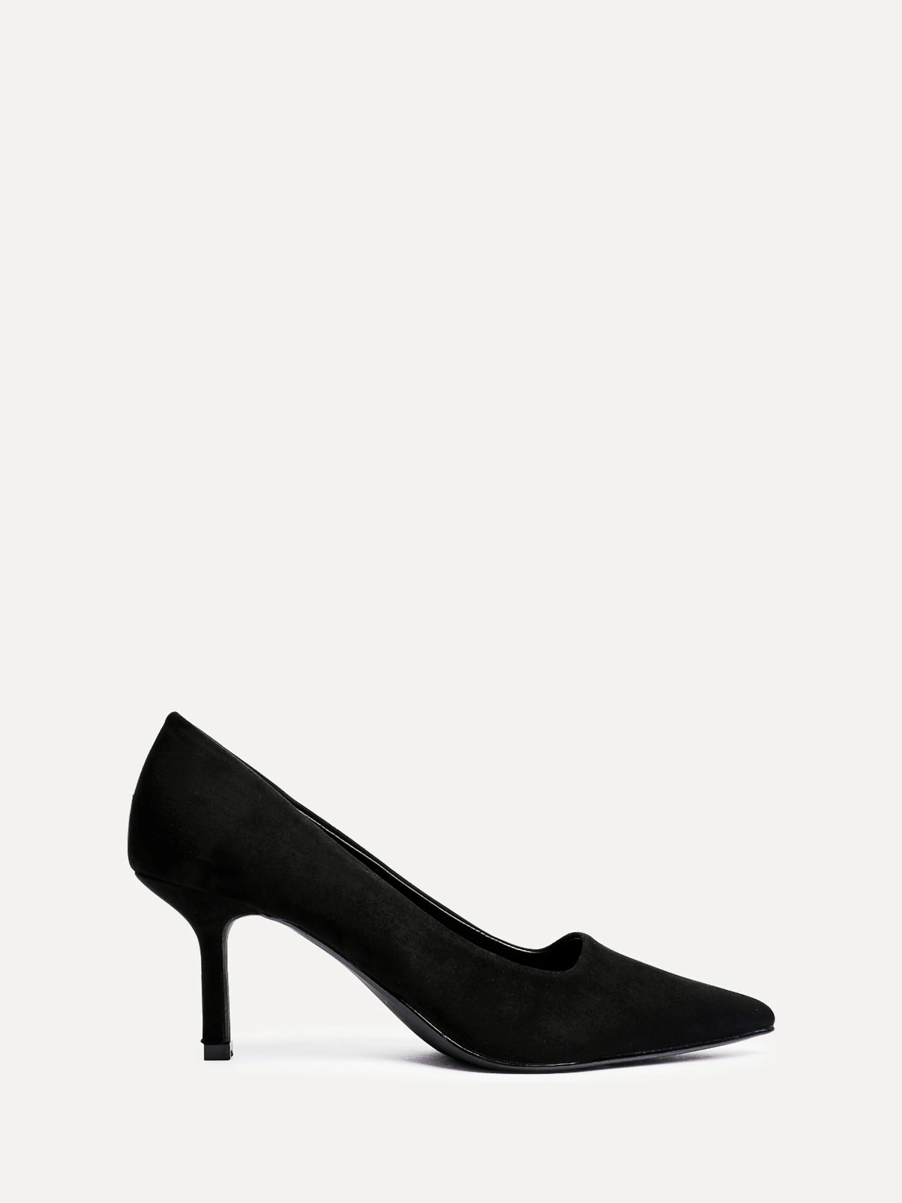 Linzi Black Suede Kat Closed Court Stiletto Heels