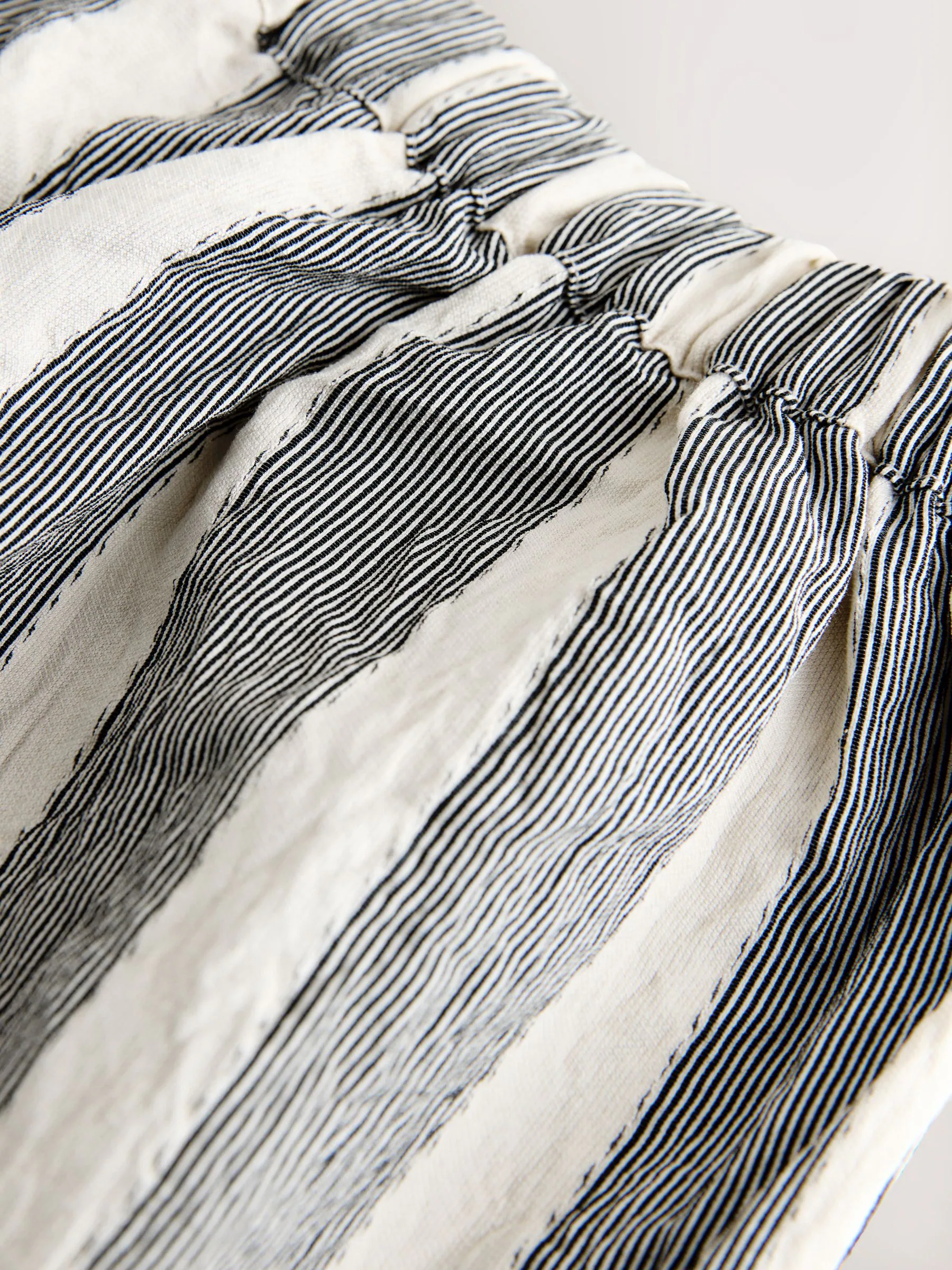 Monochrome Stripe Wide Leg Trousers