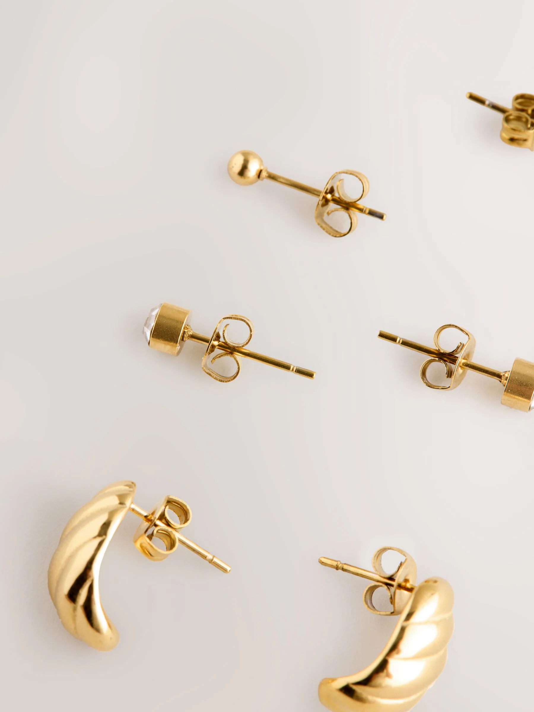 Gold Tone Stainless Steel Waterproof Stud Earrings