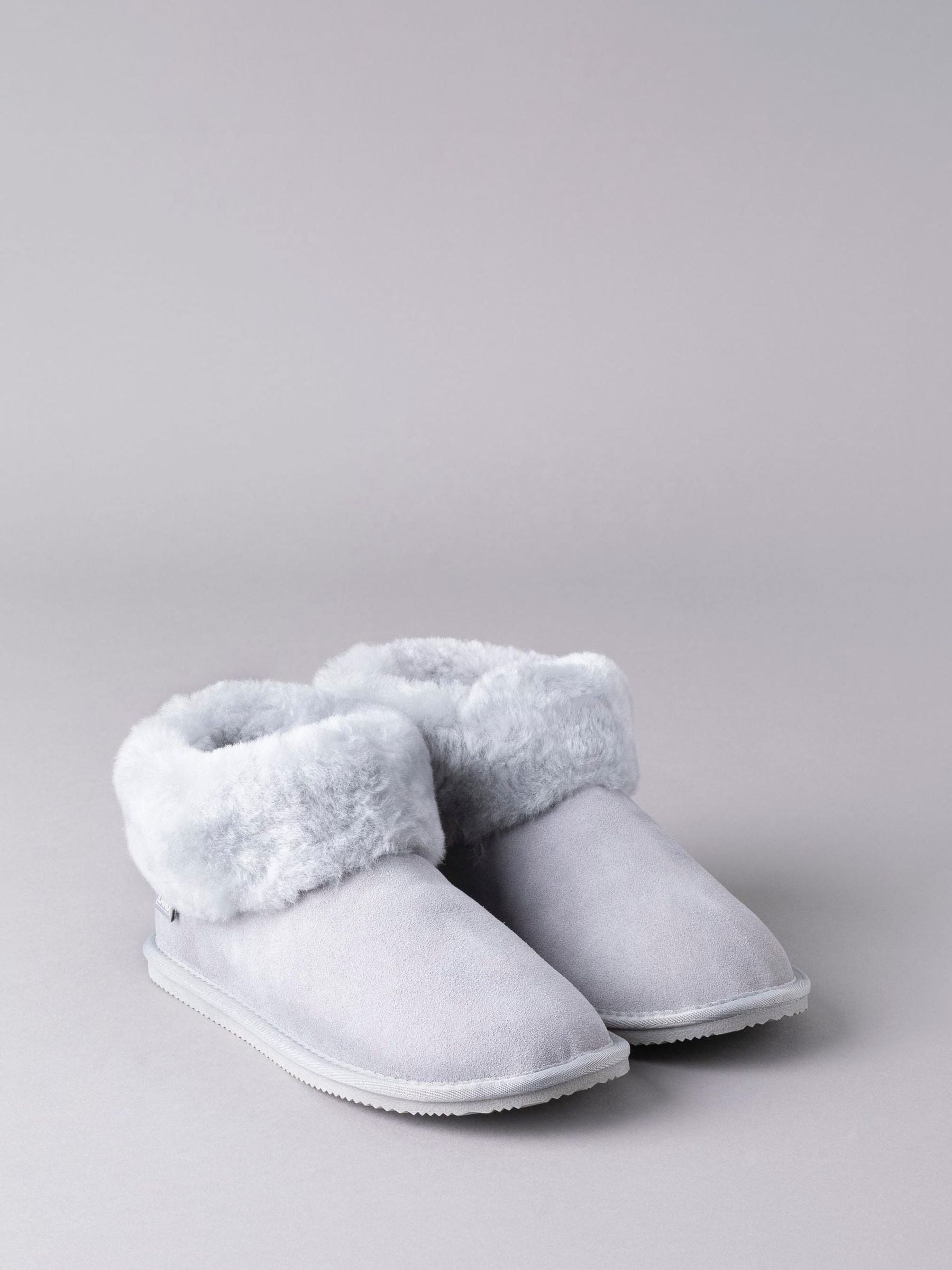 Lakeland Leather Light Grey Ladies Sheepskin Boots Slippers