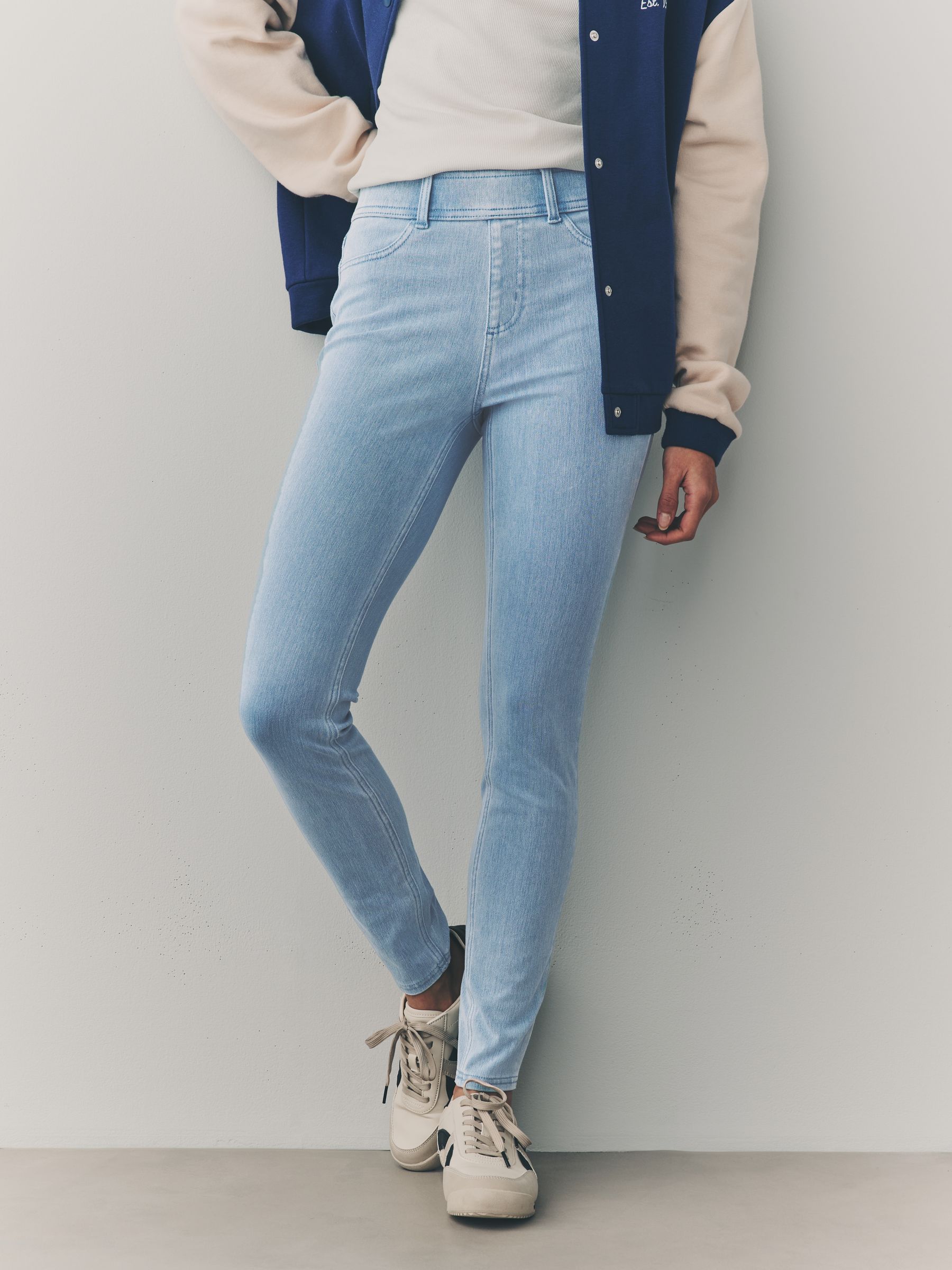 Bleach Blue Jersey Denim Leggings