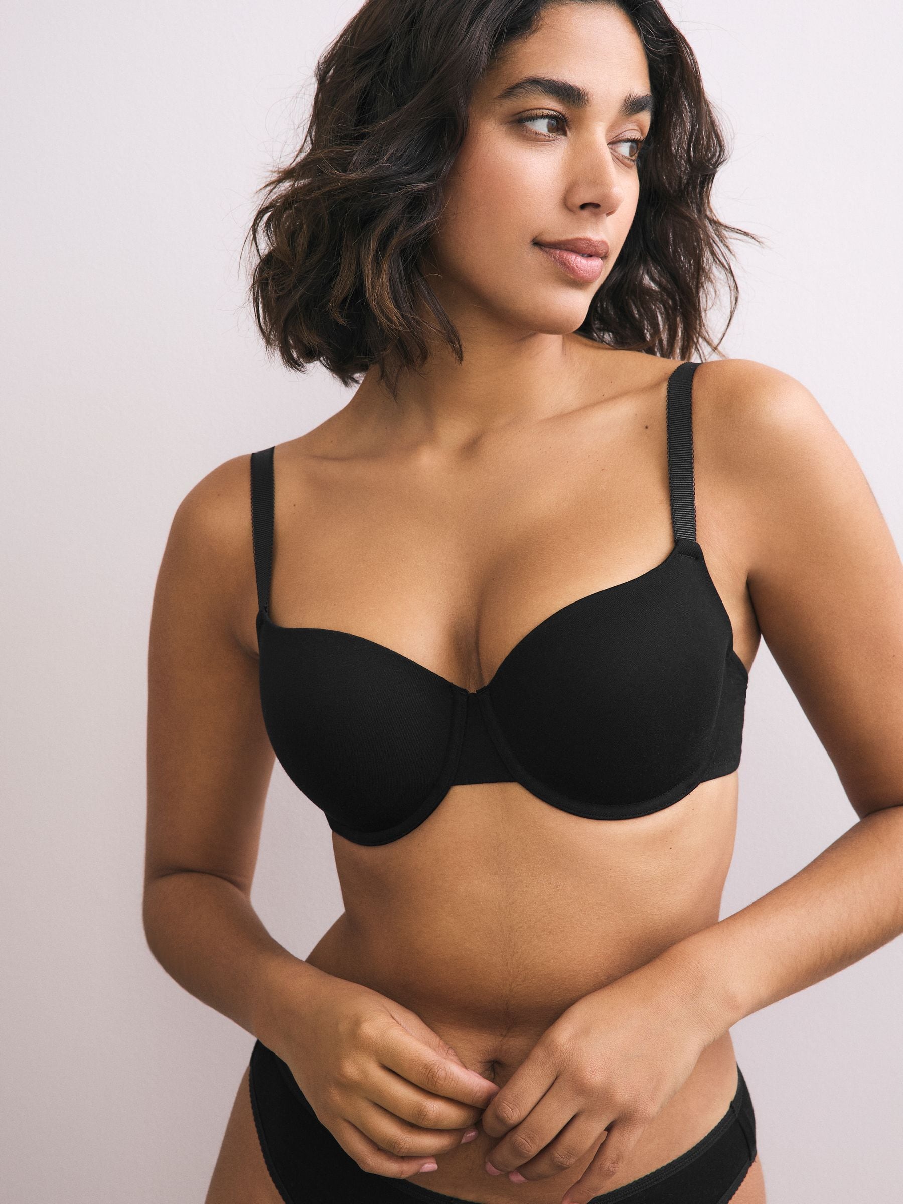 Black/White/Pastel Rose Nude Pad Full Cup Cotton Blend Ultimate Comfort Bras 3 Pack