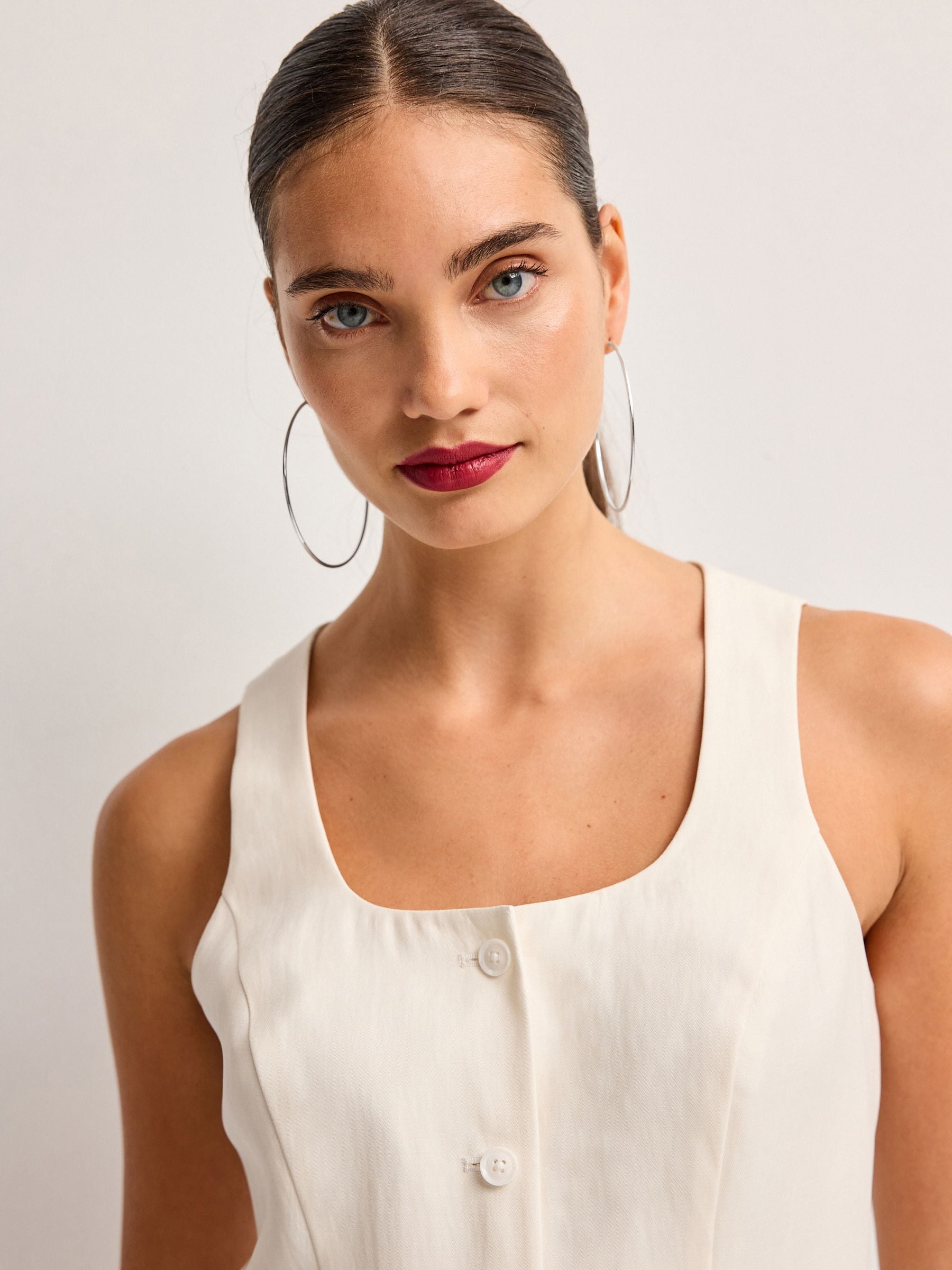 Silver Tone Oversized Hoop Earrings