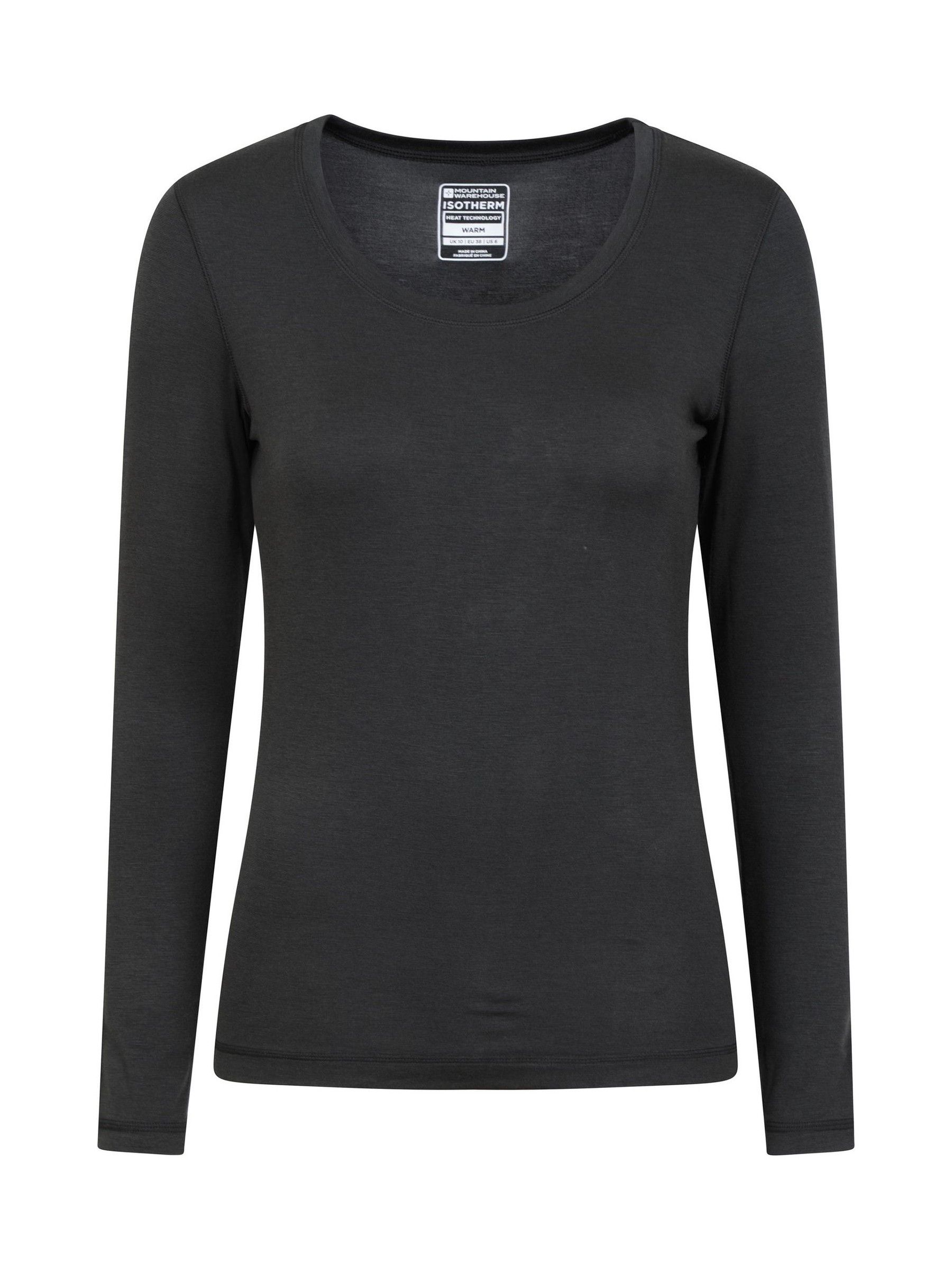 Mountain Warehouse Black Womens Keep The Heat Thermal Top and Pants Set