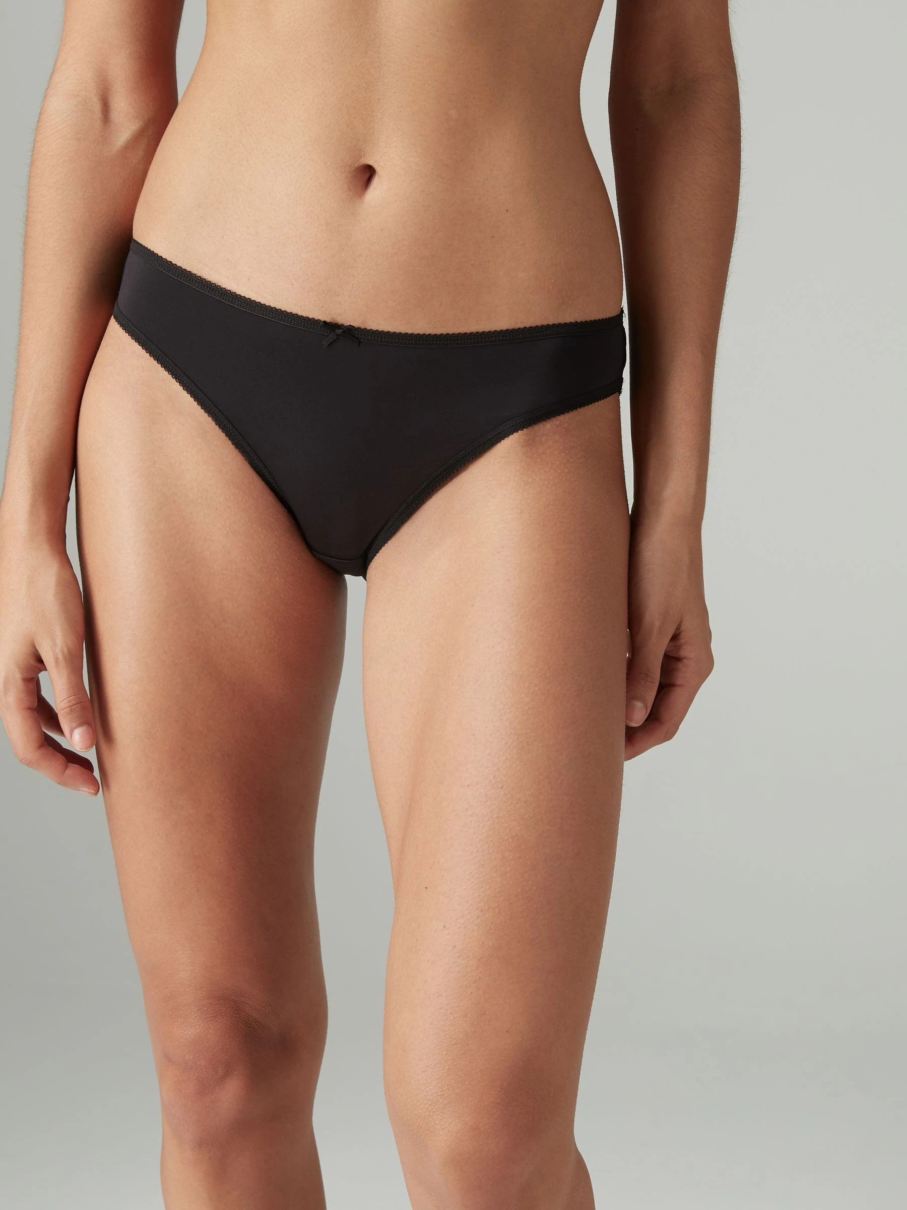 Black High Leg Microfibre Knickers 5 Pack