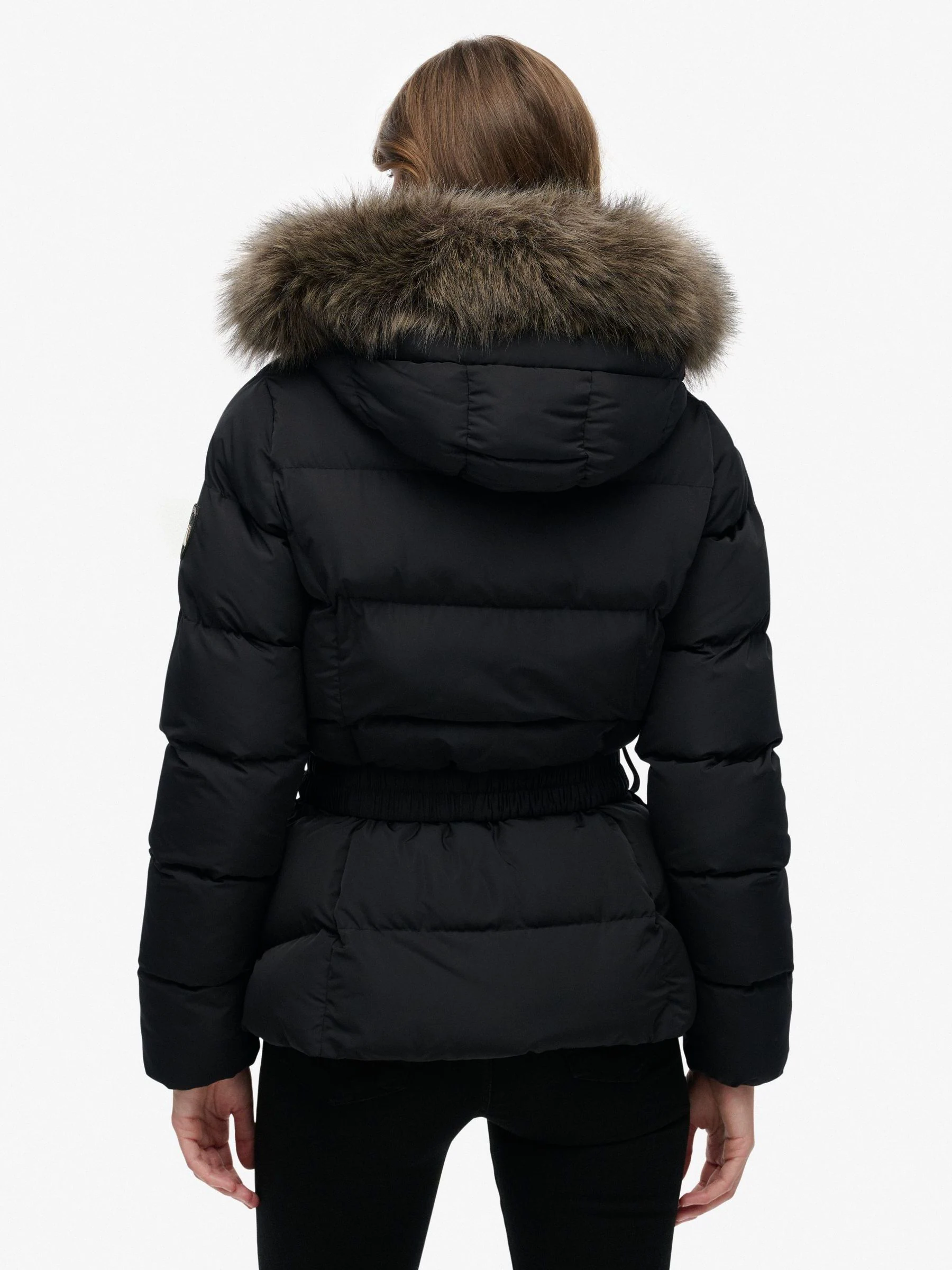Superdry Black Fuji Belted Puffer Jacket