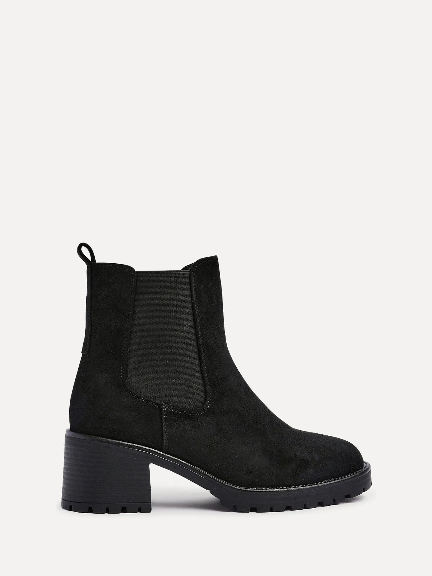 Linzi Black Path Block Heel Chelsea Boots