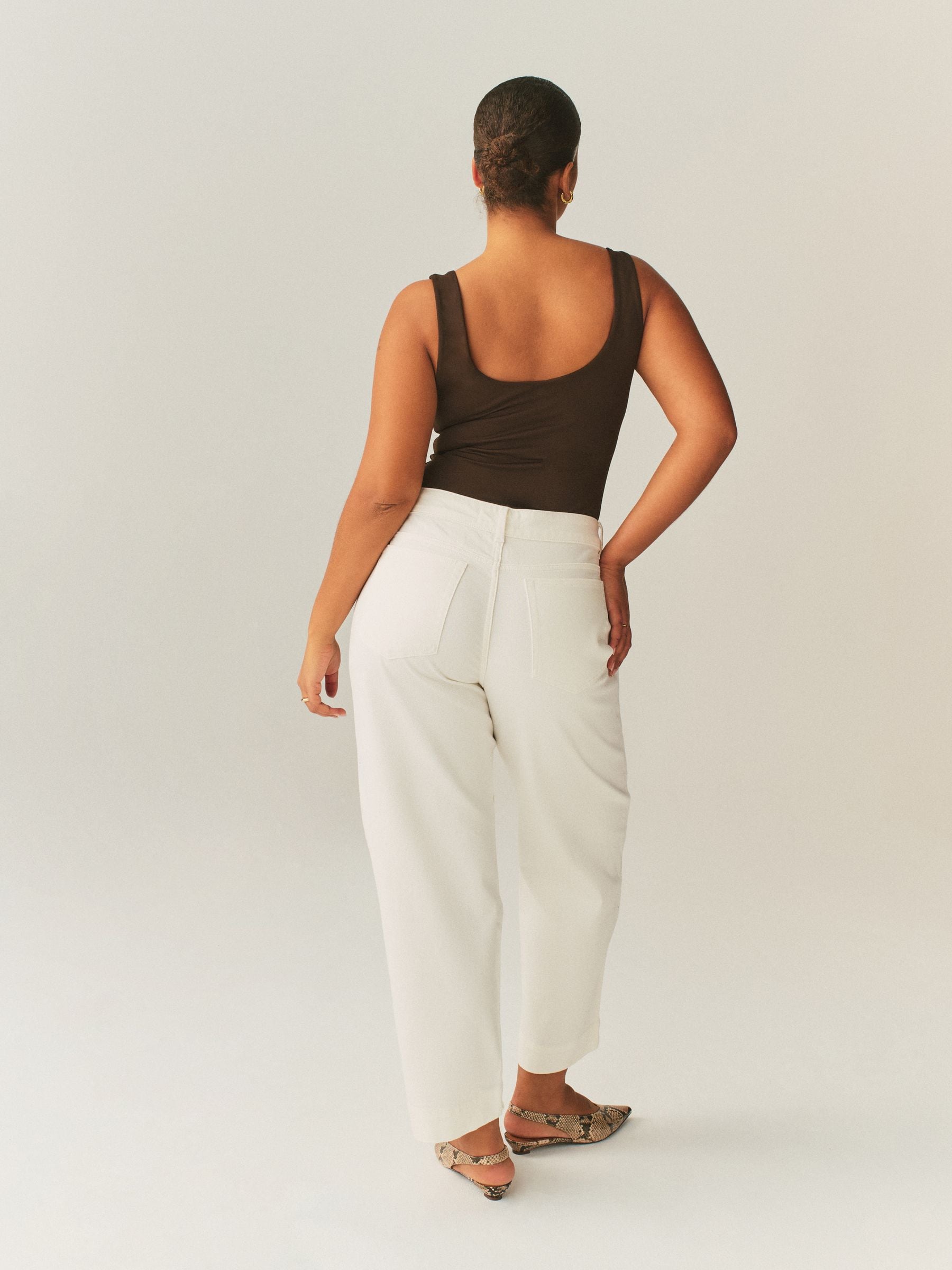 Ecru Hourglass Wide Leg Barrel Denim Jeans