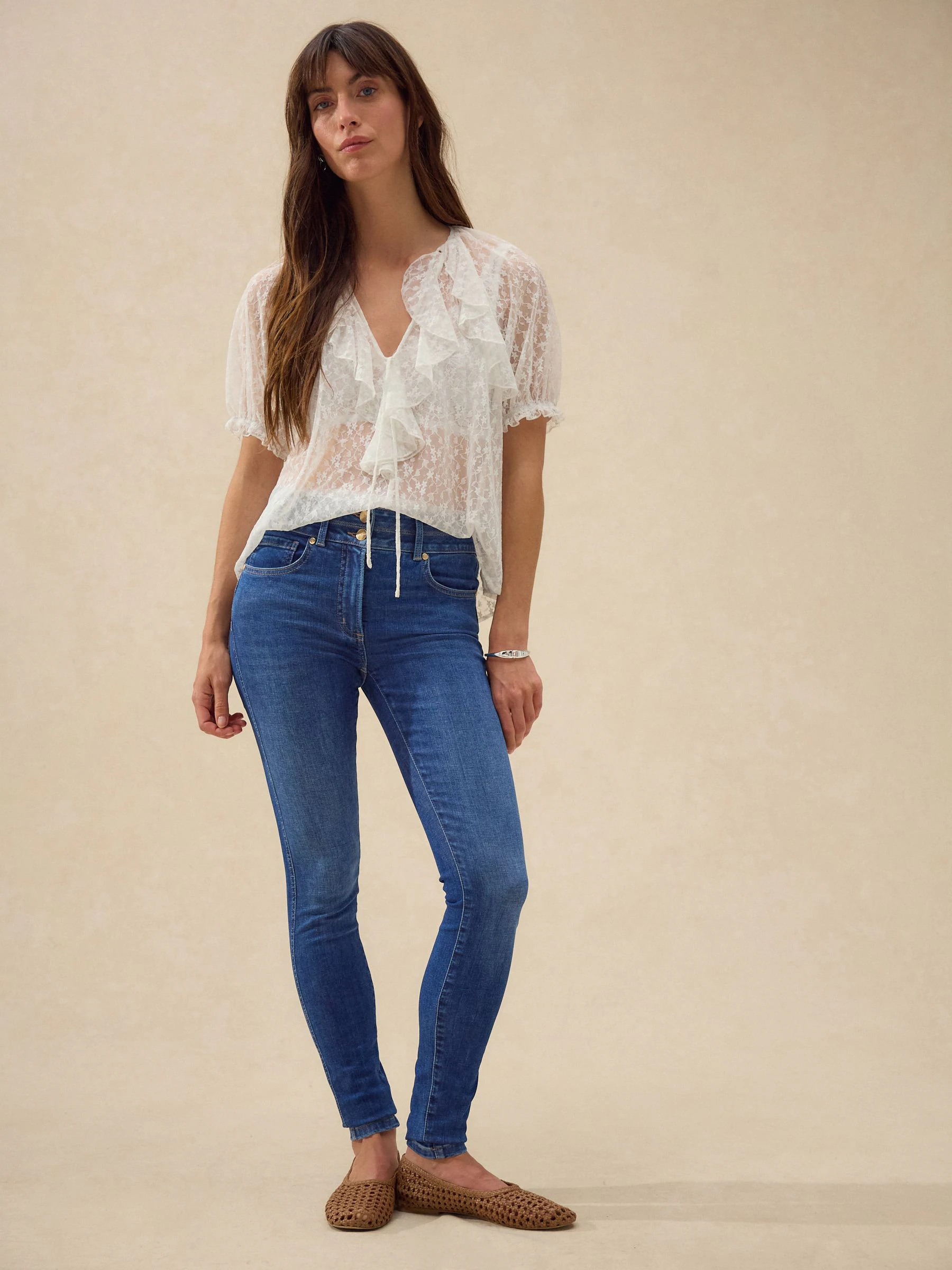 Mid Blue Denim Wash Lift Slim And Shape Skinny Jeans