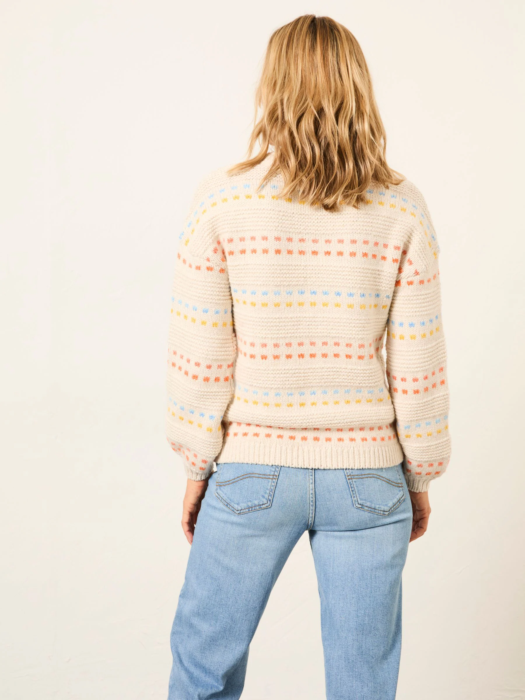 FatFace Isla Ivory Pattern Jumper