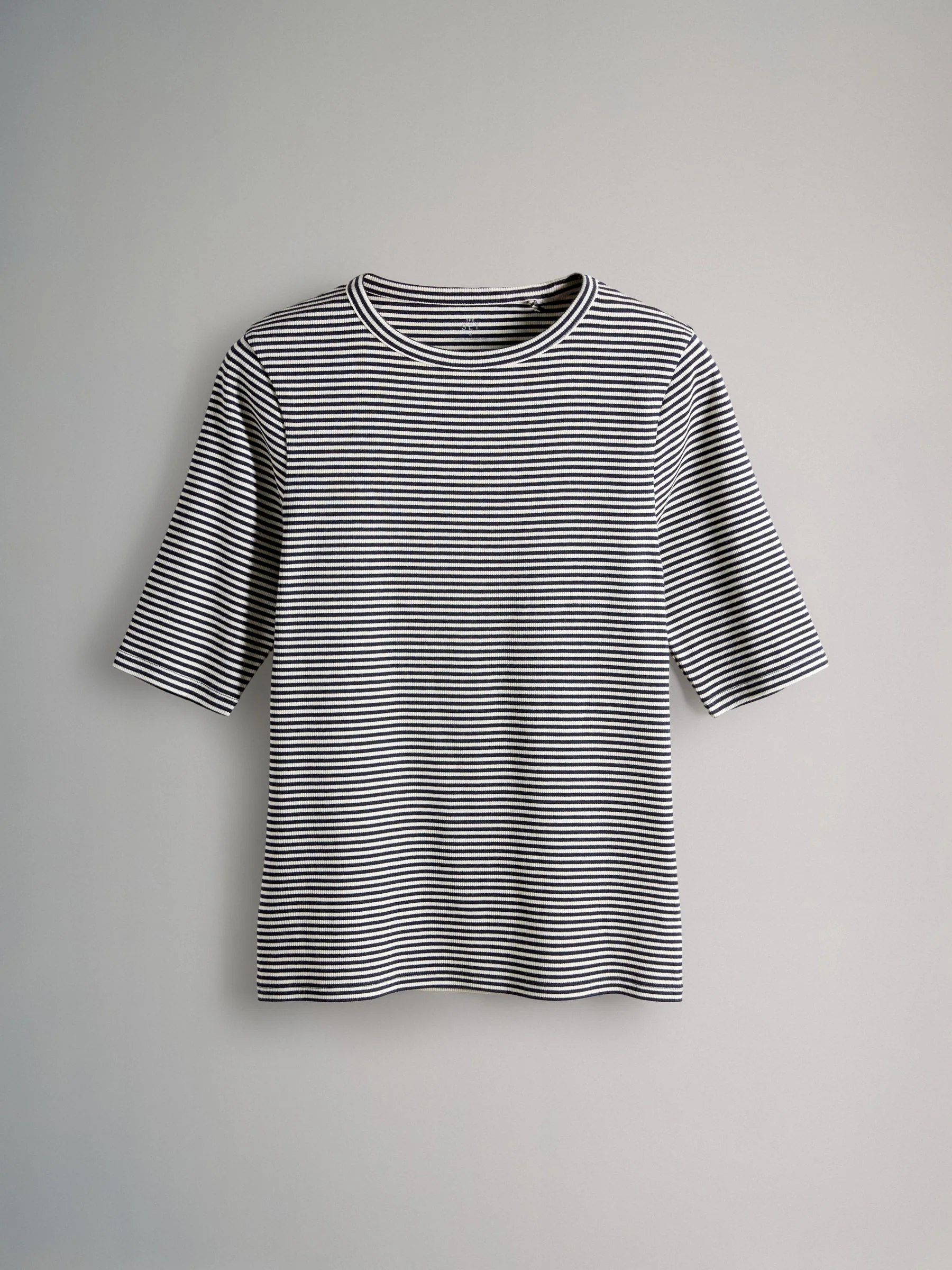 The Set 5 Pack Ribbed Half Sleeve T-Shirts Navy/Blue/Light Blue/White/Stripe