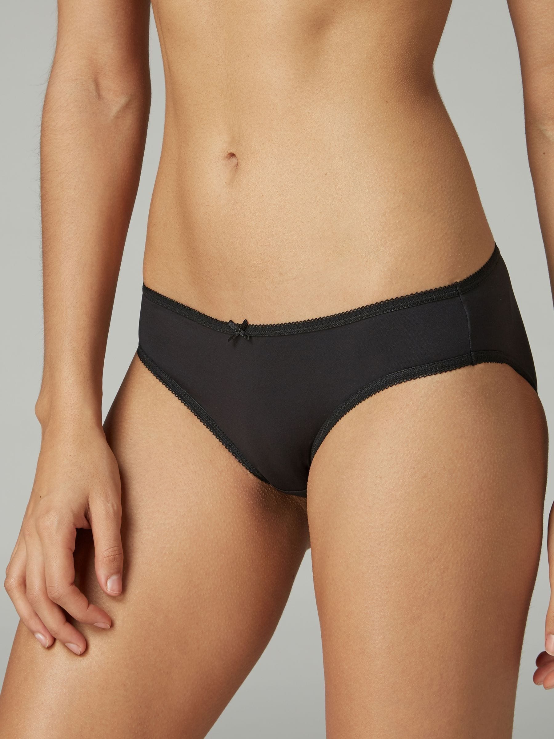 Black Bikini Microfibre Knickers 7 Pack