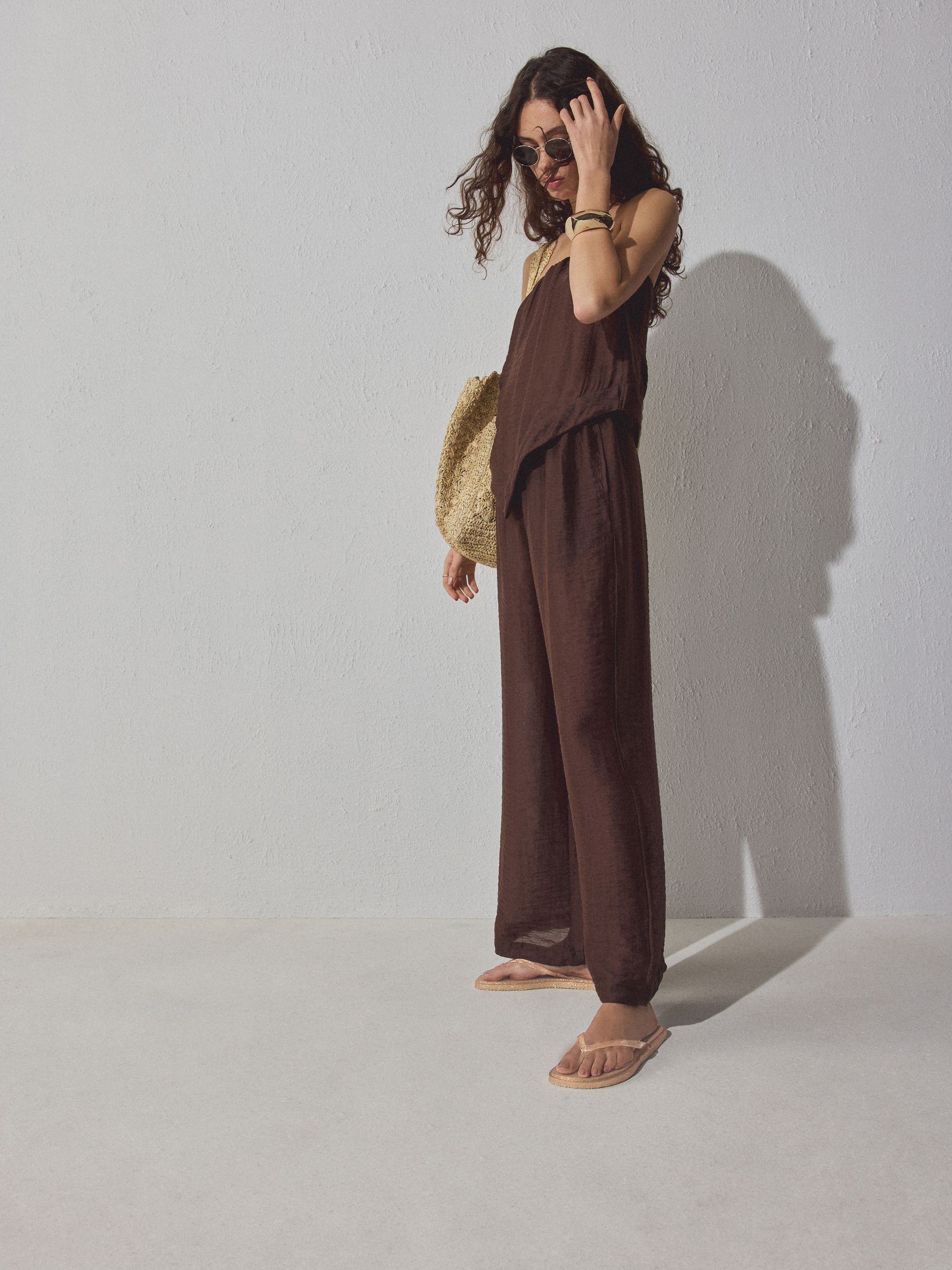 Rose Gold Glitter Square Toe Flip Flops