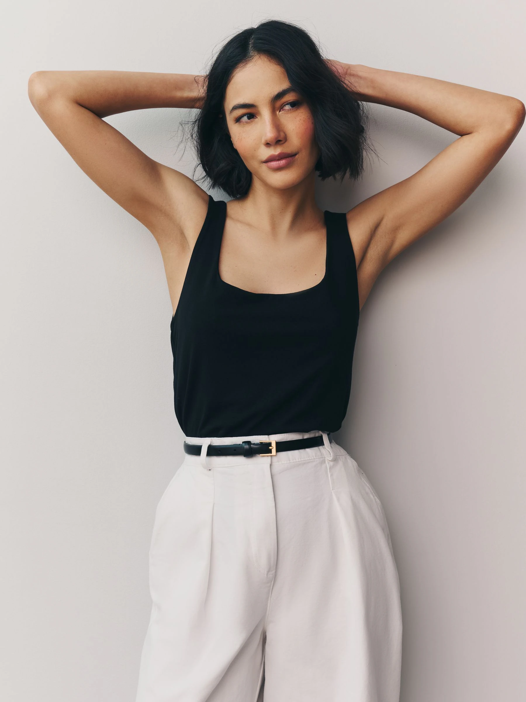 Black/White Square Neck Vest 2 Pack