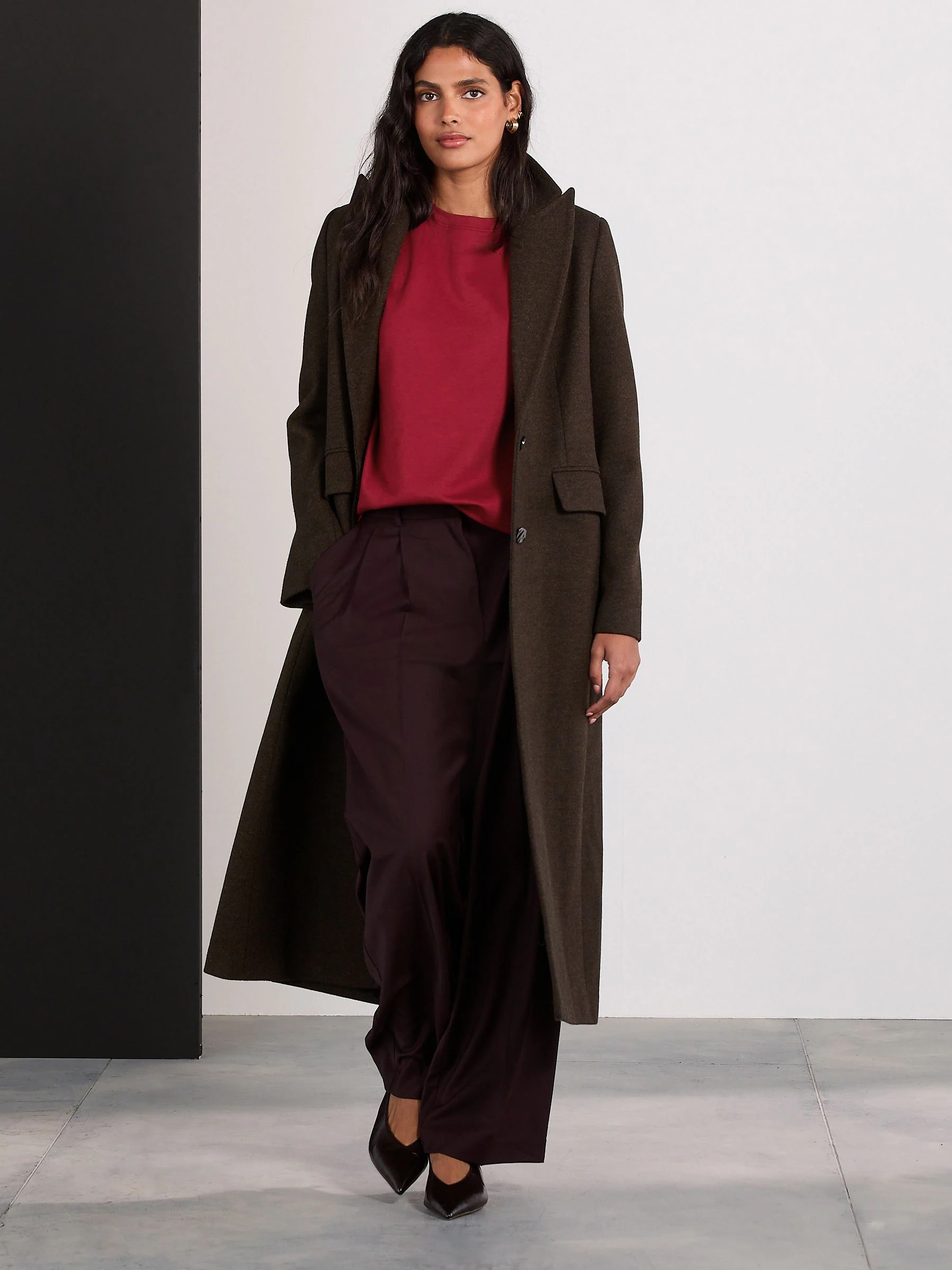 Cherry Red Long Sleeve Heavyweight Crew Neck T-Shirt