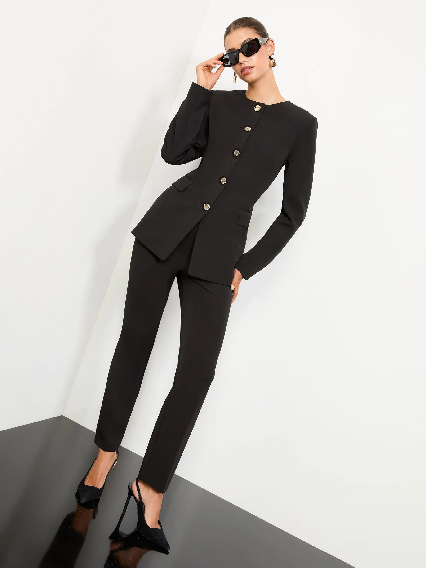 Lipsy Black Collarless Blazer