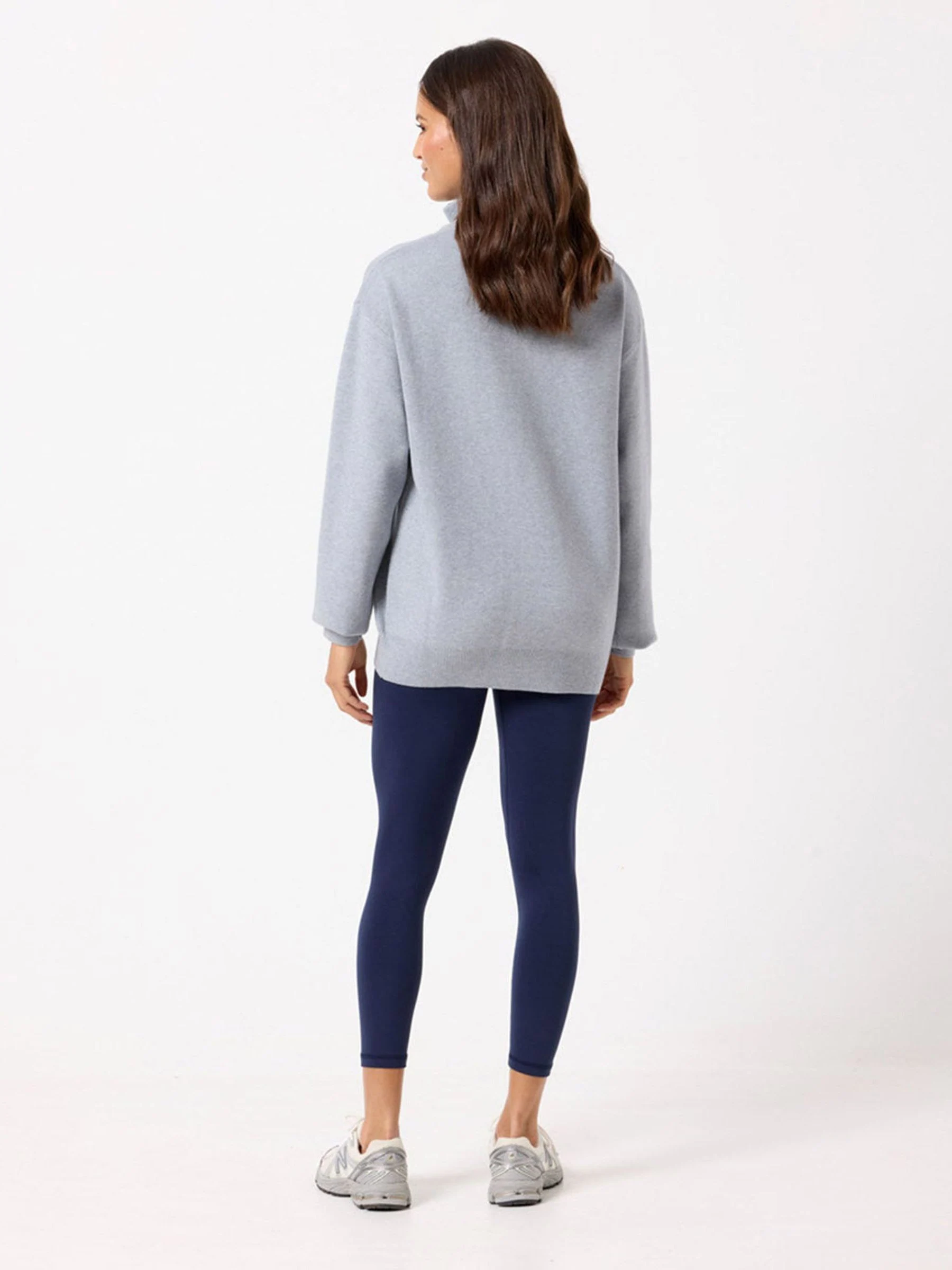 Gym + Coffee Grey Knit Half Zip Jumper