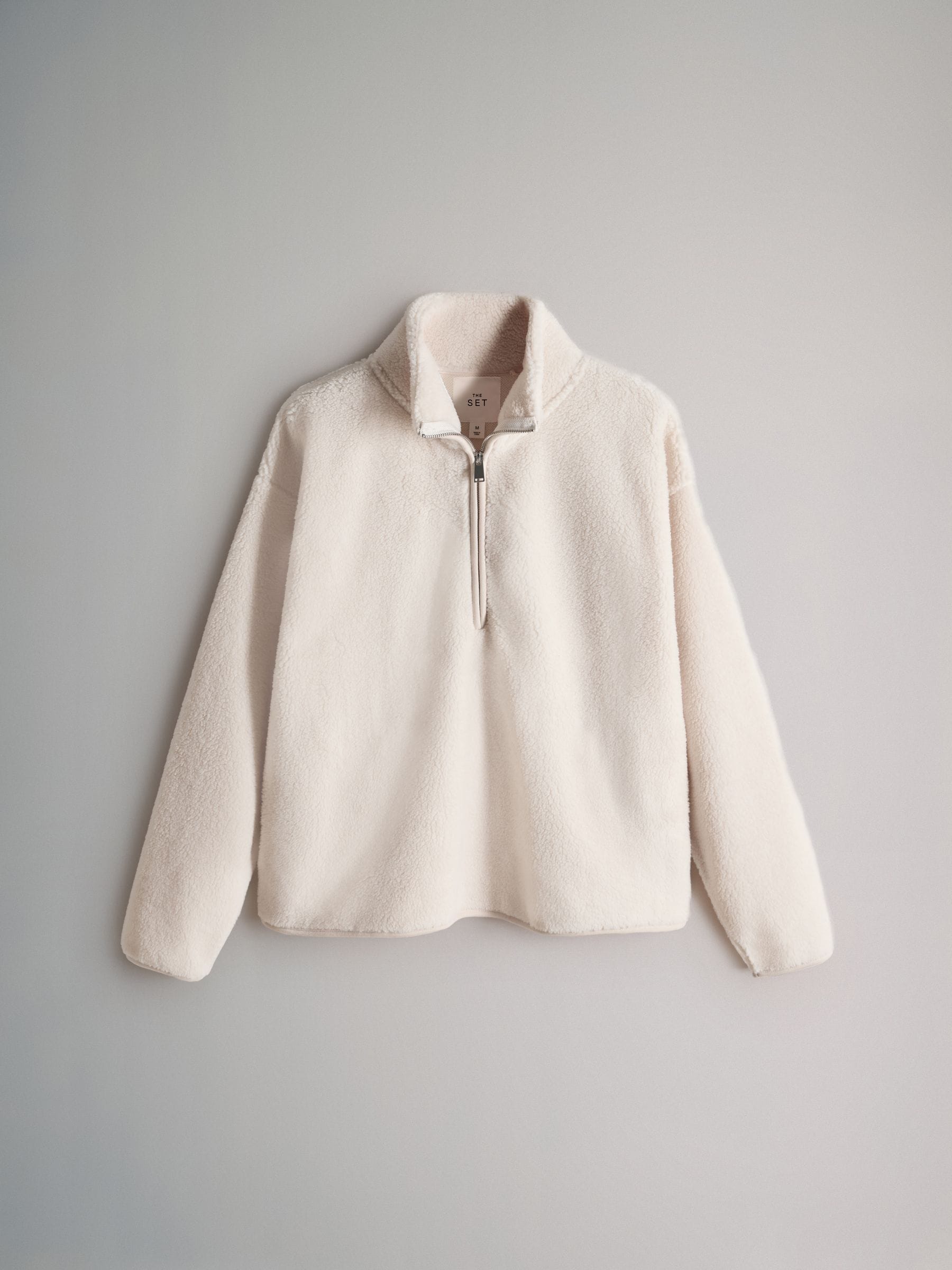 The Set 2 Pack Borg Funnel Neck 1/4 Zip Fleeces Chocolate Brown/Cream