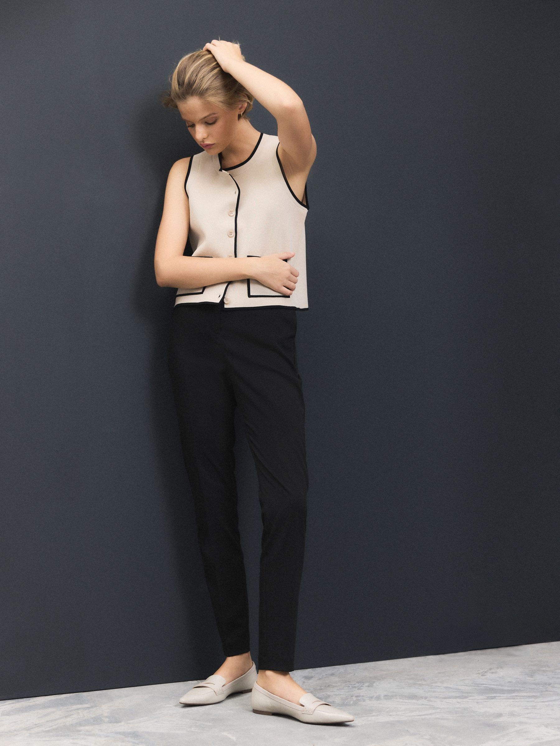 Black Skinny Tailored Trousers