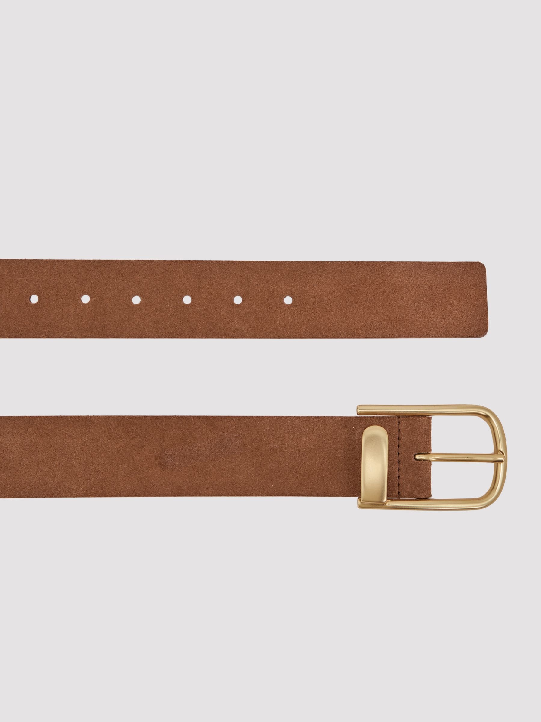 Reiss Tan Iyla Suede Half Keeper Belt