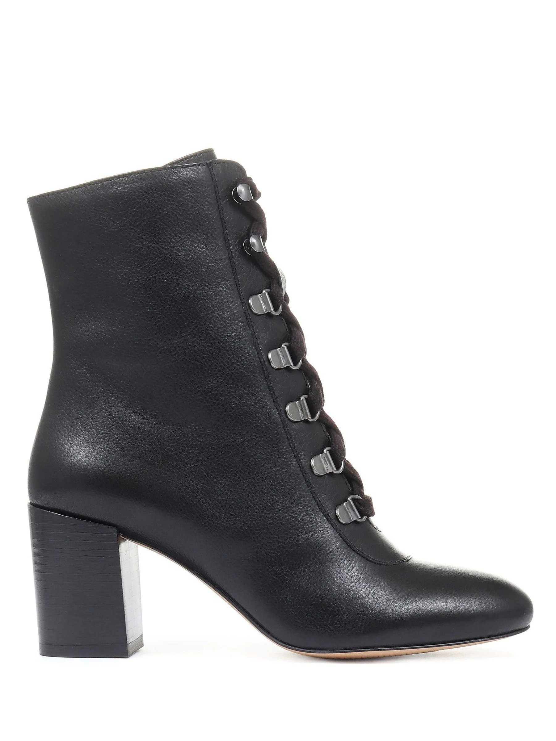 Black Liana Lace-Up Heeled Ladies Ankle Boots