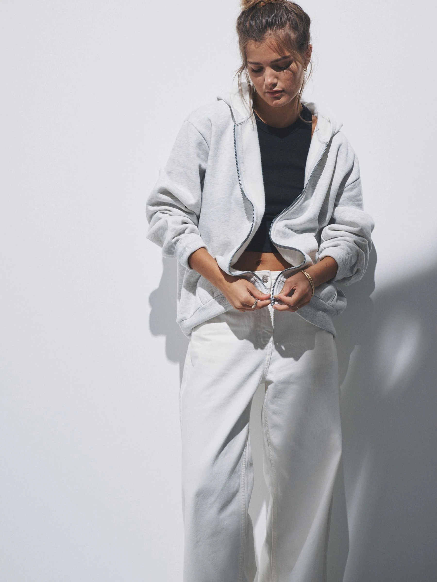 The Set 2 Pack Zip Though Hoodies Black/Grey Marl