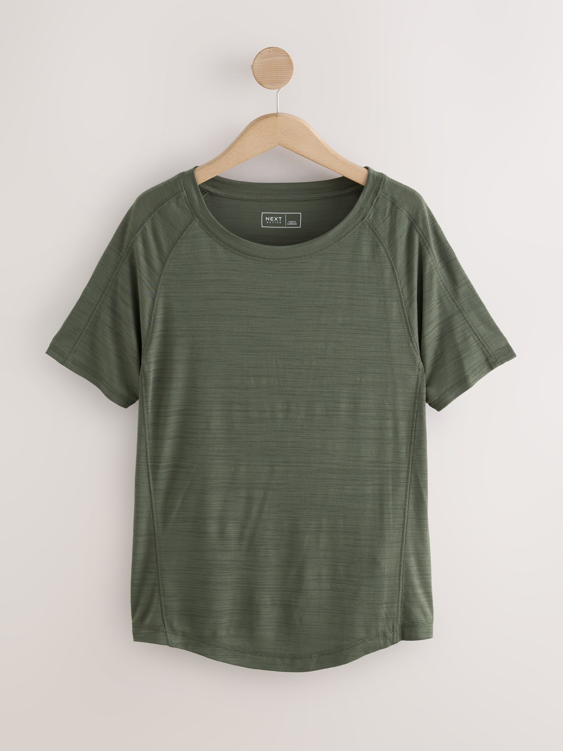 Black/Green Active Crew Neck Lightweight Short Sleeve T-Shirts 2 Pack